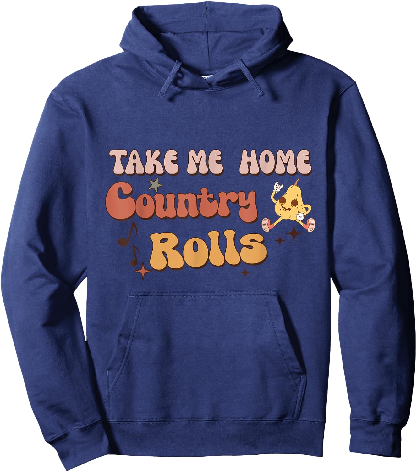 Funny Groovy Thanksgiving Take Me Home Country Rolls Hoodie - Hoodie | Navy