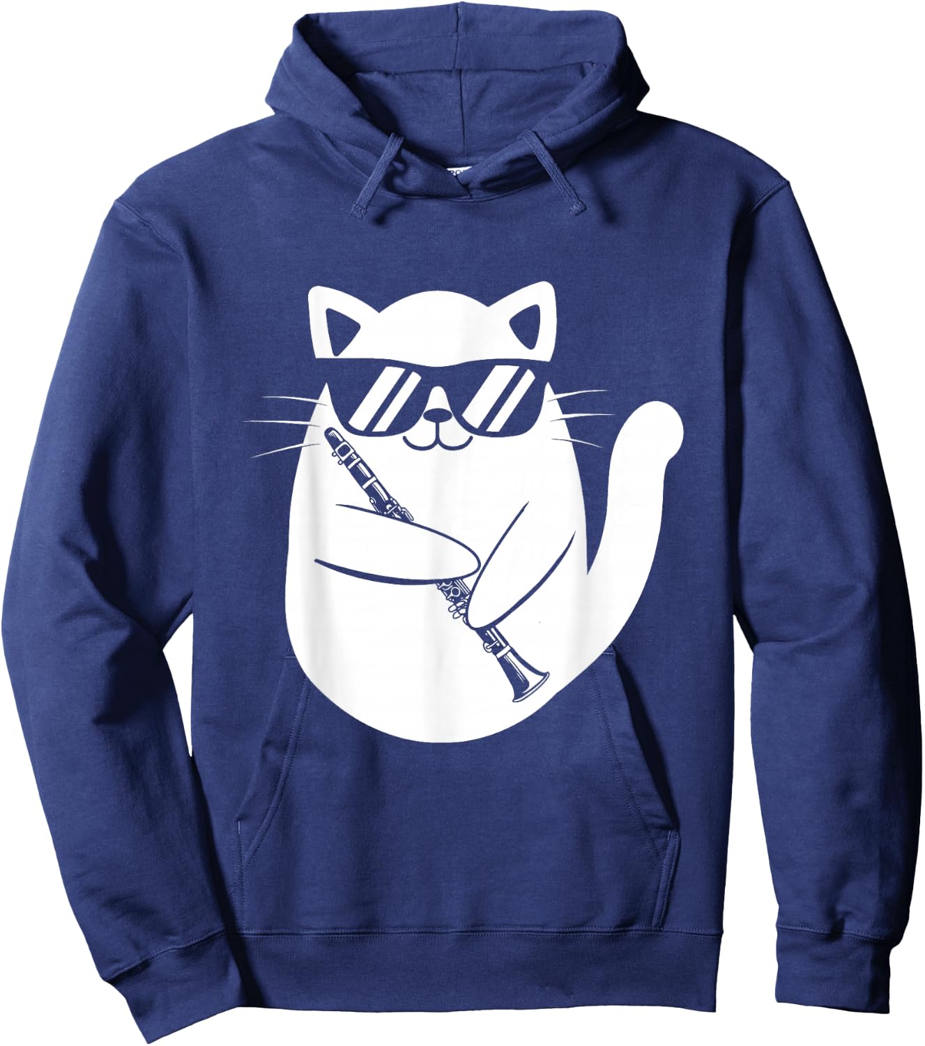 Clarinet Player - Cat Clarinetist Music Lover Marching Band Hoodie - Hoodie | Navy
