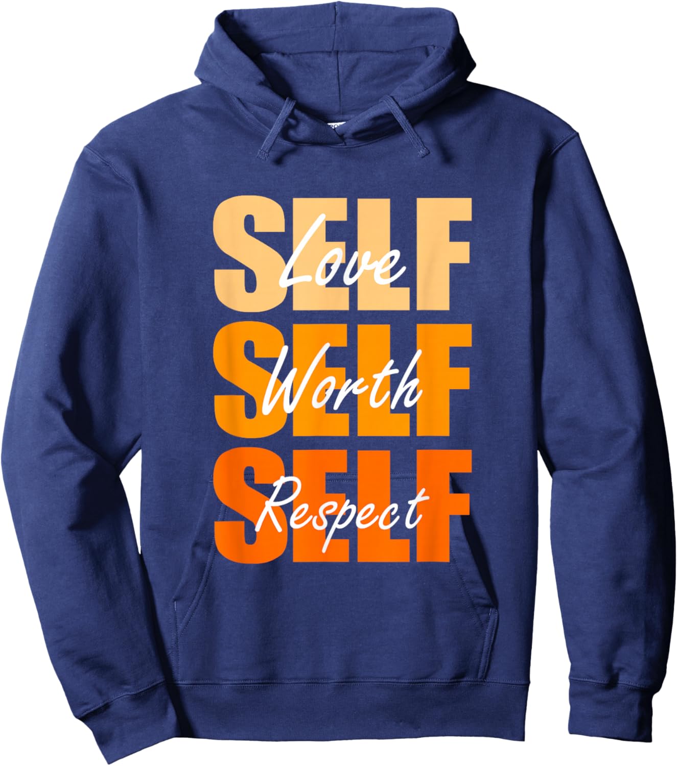 Orange Self-ish X 3 Orange Color Graphic Orange Vibes Only Hoodie - Hoodie | Navy