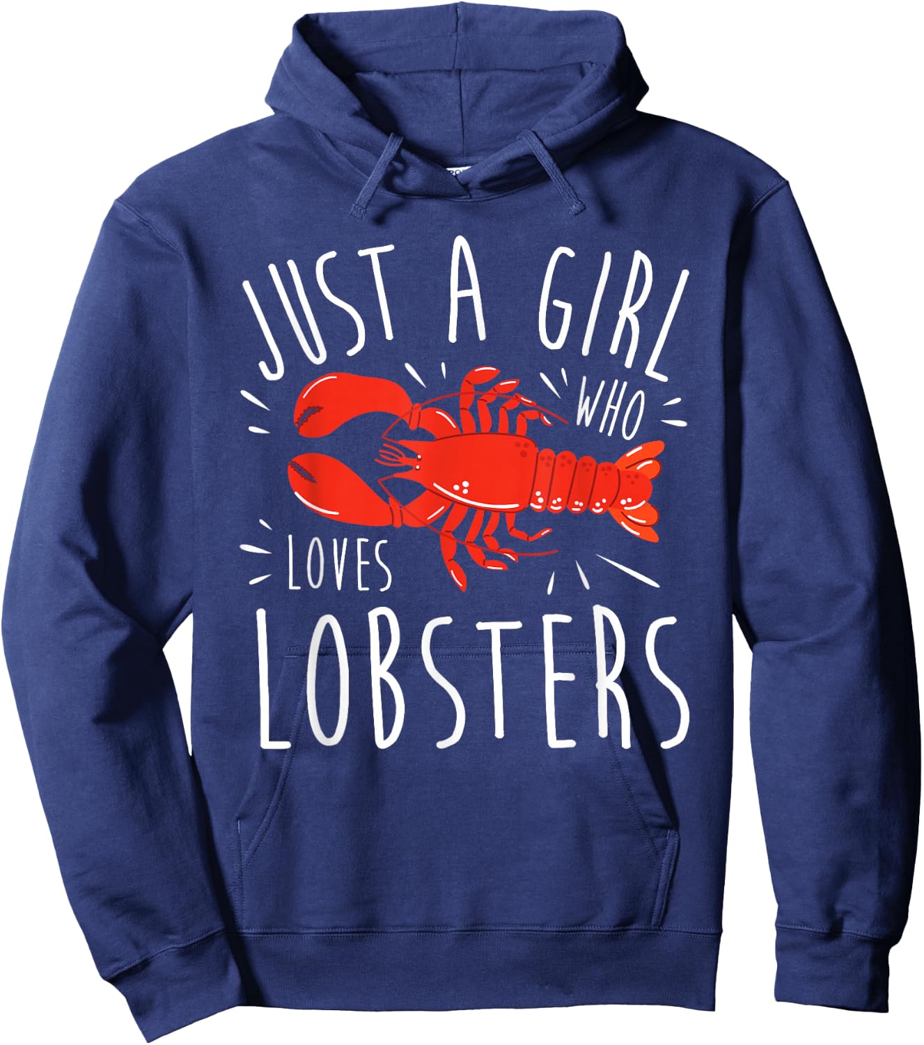 Girl Lobster Lover I Woman Loves Seafood Hoodie - Hoodie | Navy
