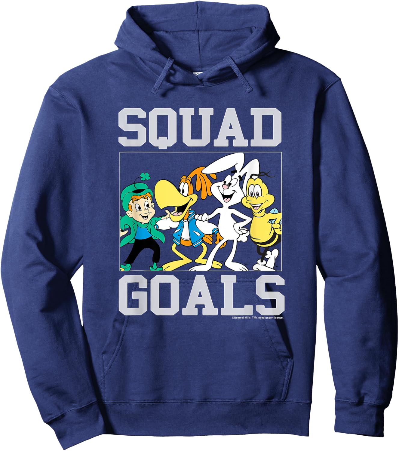 General Mills Squad Goals Cereal Mascots Vintage Group Shot Hoodie - Hoodie | Navy
