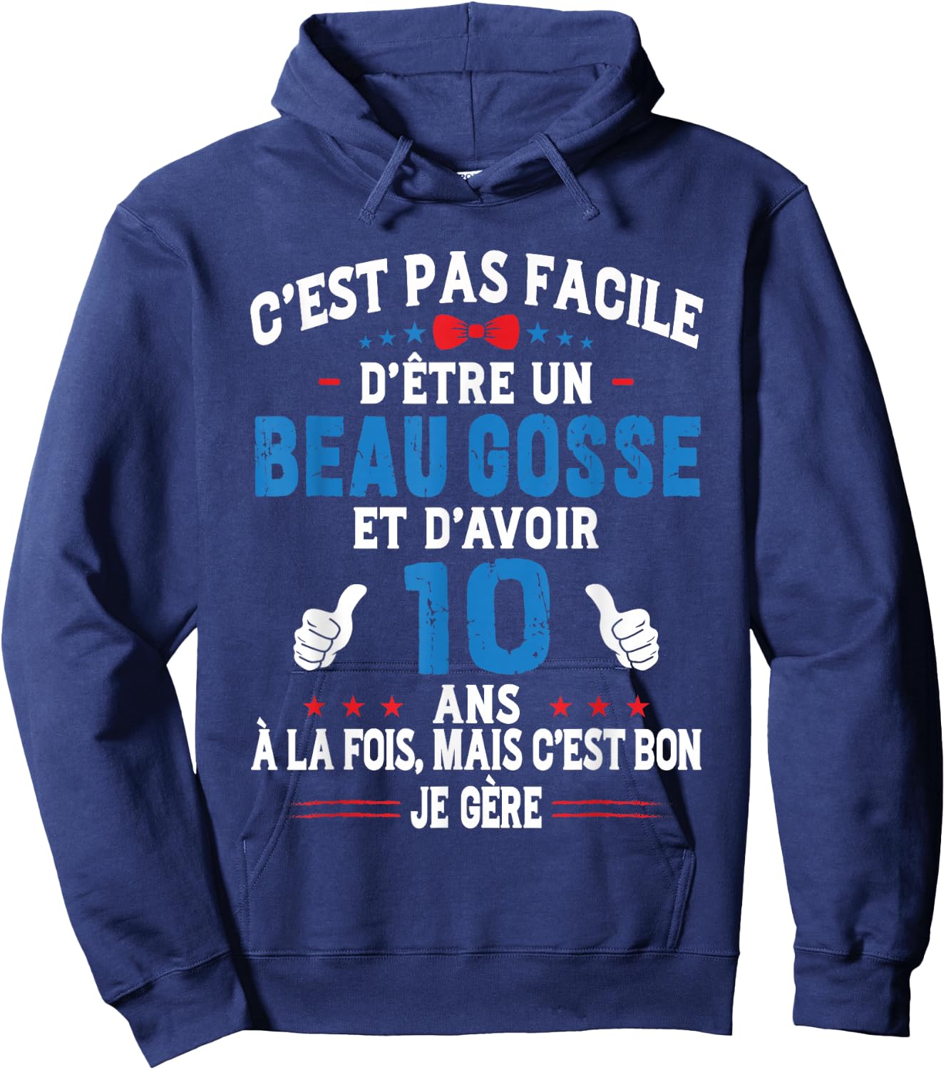 Beau Gosse Humour Original Birthday Gift Boy 10 Years , Black, S Hoodie - Hoodie | Navy