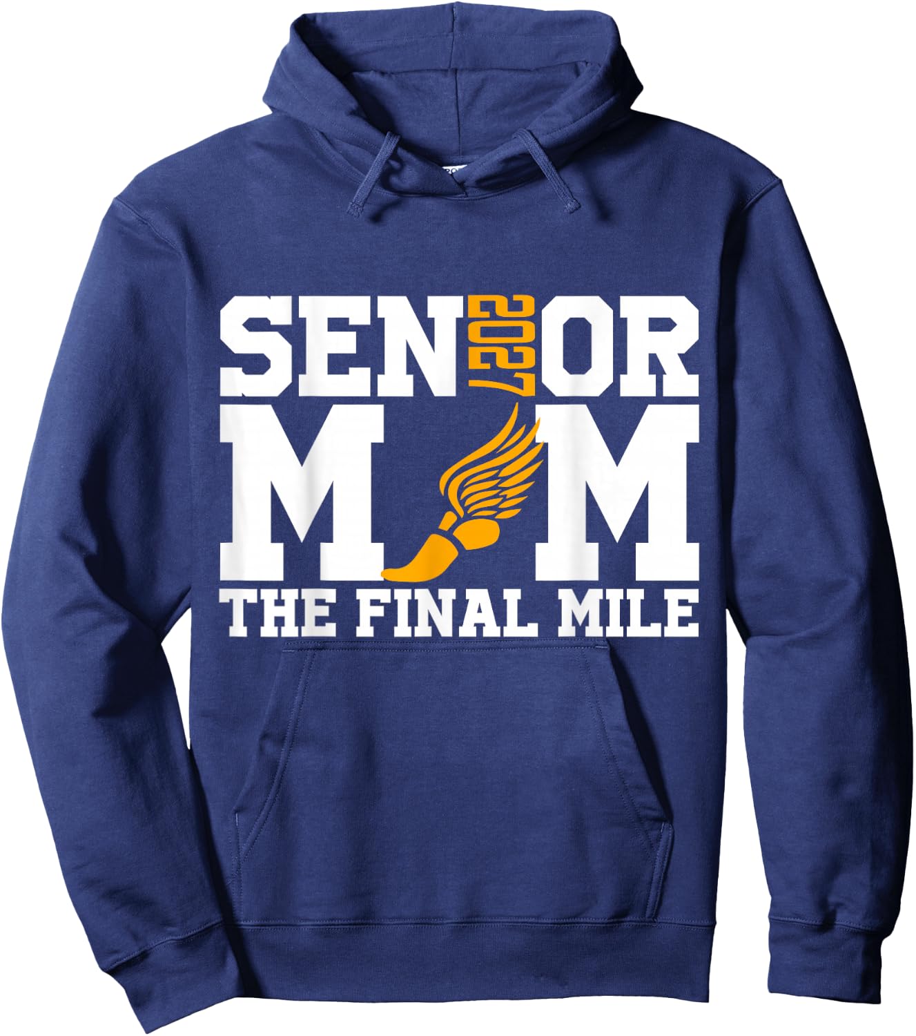Groovy Senior Mom The Final Mile Cross Country Class of 2027 Hoodie - Hoodie | Navy