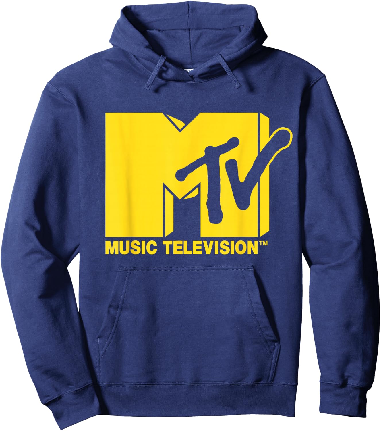 MTV - Classic Yellow Logo Hoodie - Hoodie | Navy