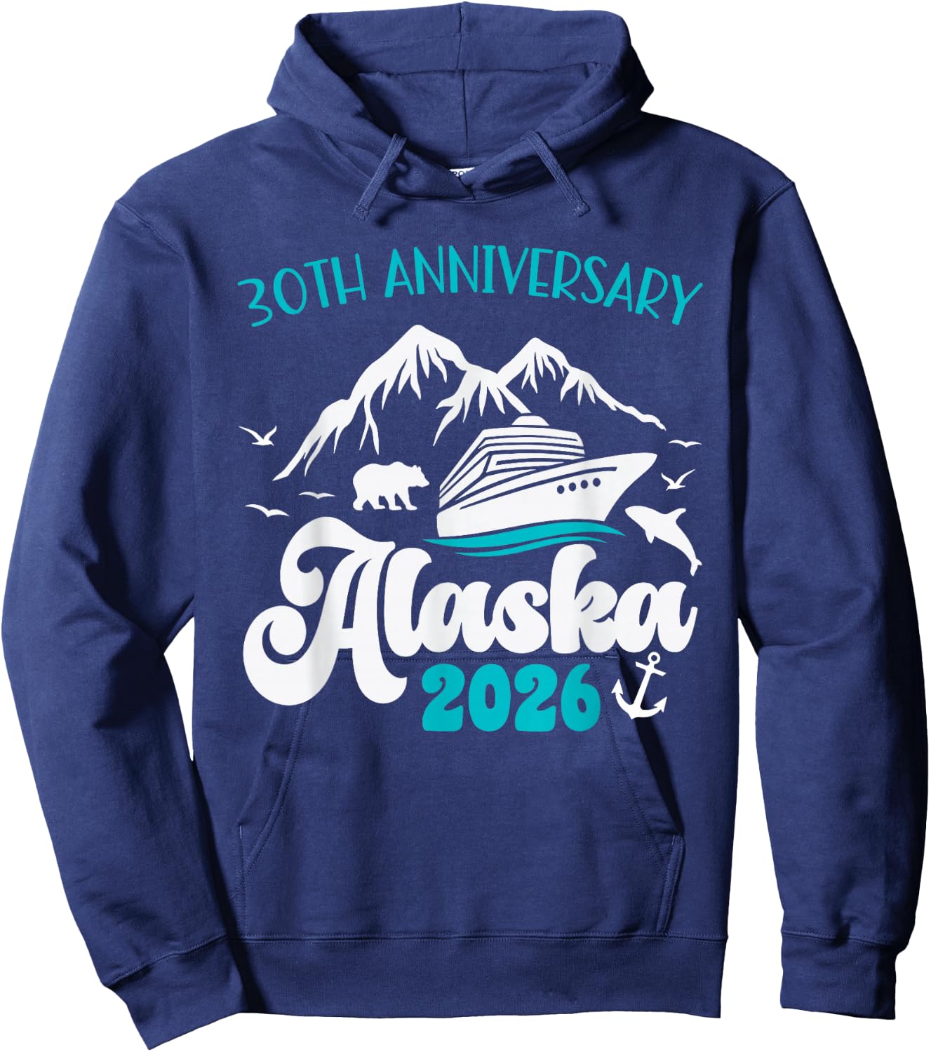 30th Anniversary Wedding Alaska Cruise 2026 Matching Couple Hoodie - Hoodie | Navy