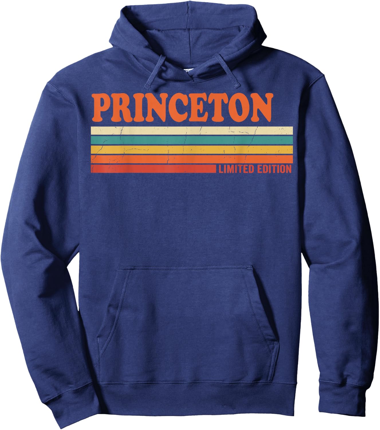 Princeton Retro Personalized First Name Vintage Stripes Hoodie - Hoodie | Navy
