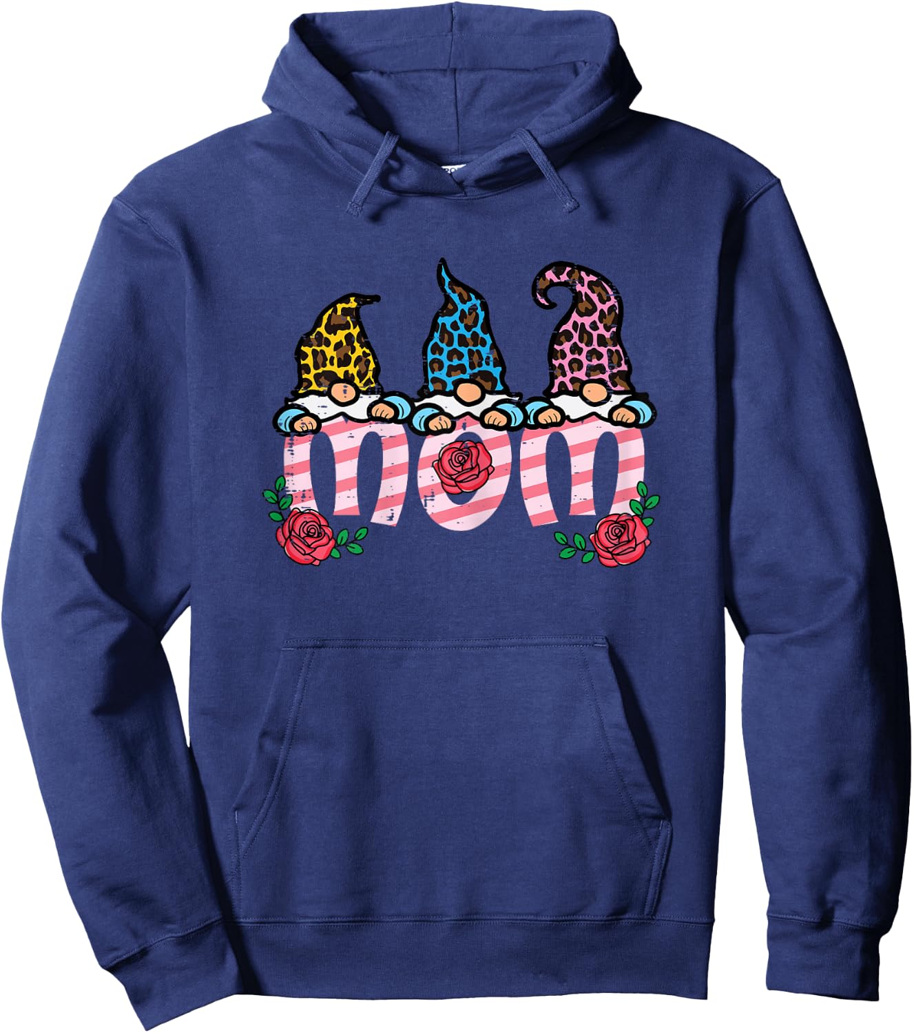 Mothers Day Gnomes Mom Cute Mama Mommy Floral Garden Women Hoodie - Hoodie | Navy