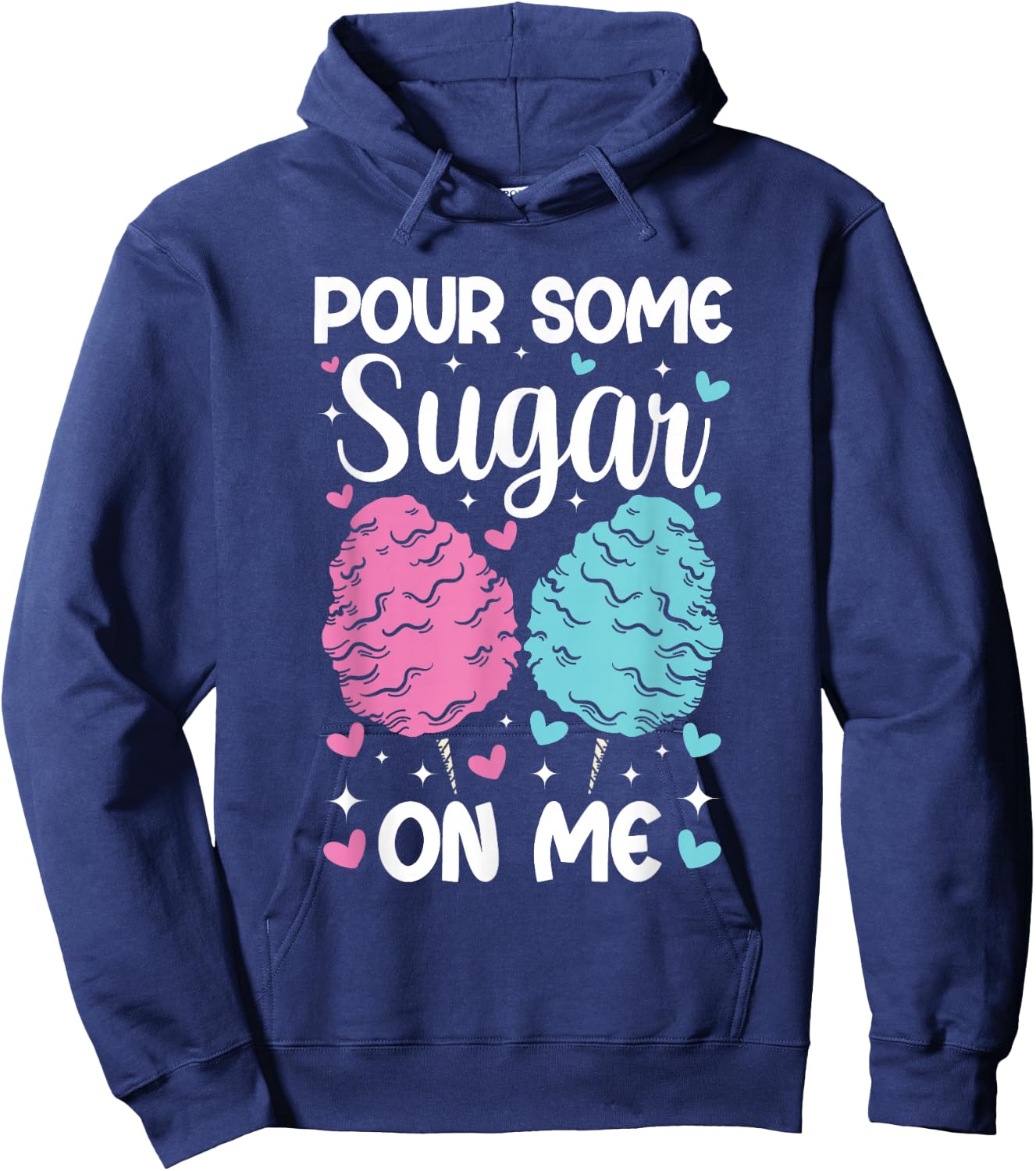 Pour Some Sugar On Me Funny Cotton Candy Patch Sweet Kids Hoodie - Hoodie | Navy