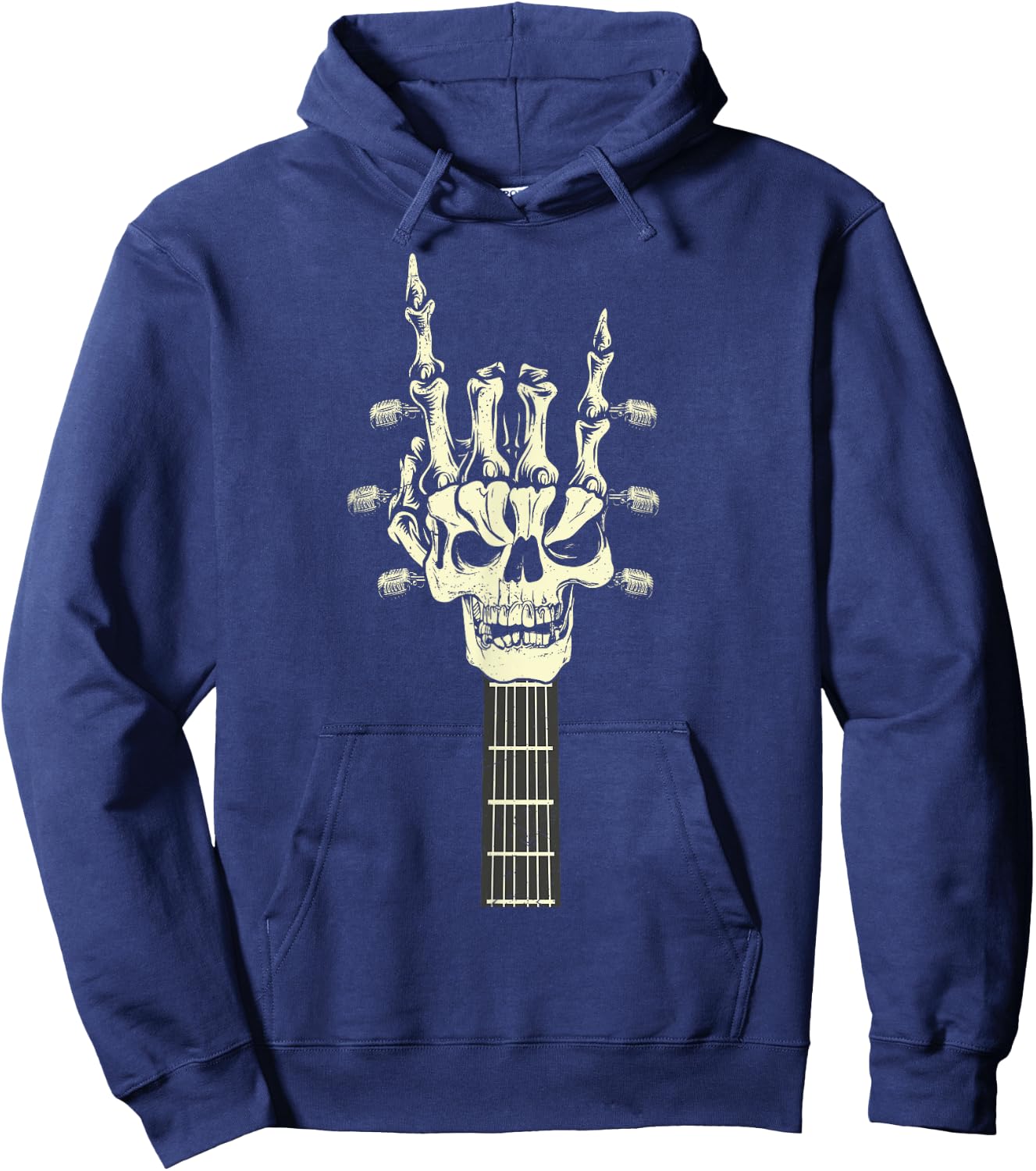 Rock On Skeleton Hand Guitar Rock & Roll Men Women Rock Band Hoodie - Hoodie | Navy