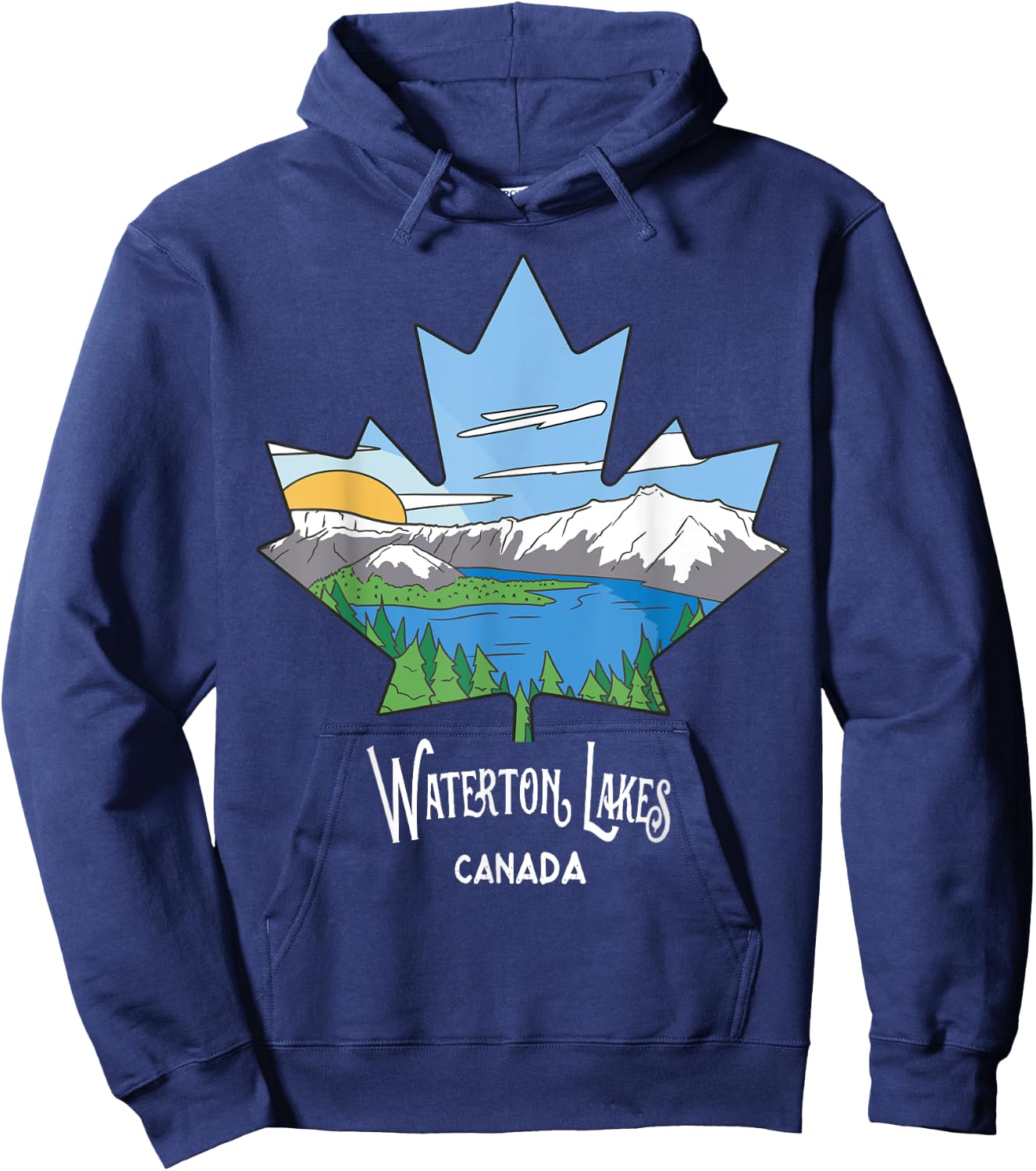 Waterton Lakes National Park Alberta Canada Landscape Art Hoodie - Hoodie | Navy
