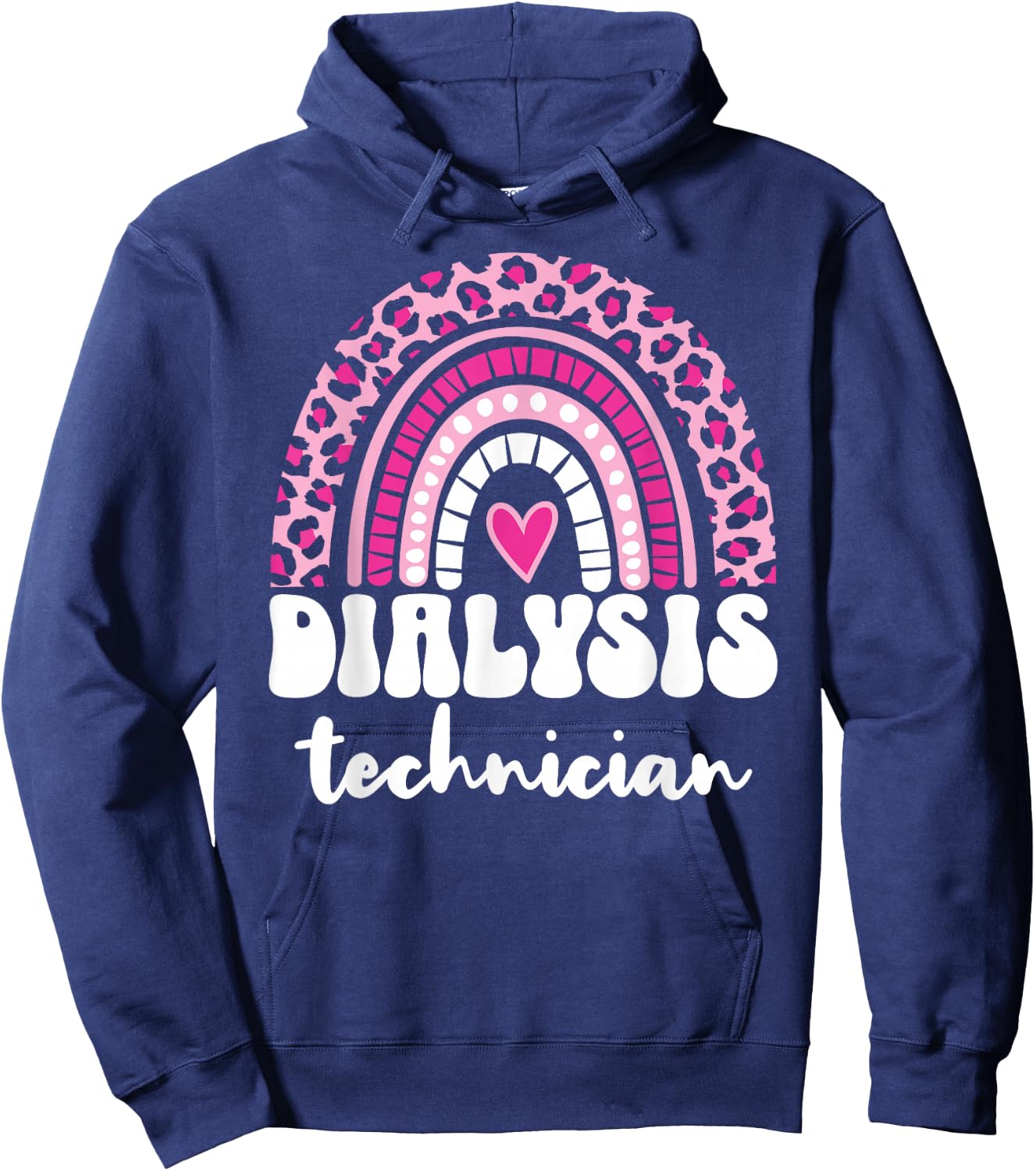 Dialysis Tech Cute Rainbow Dialysis Technician Hoodie - Hoodie | Navy