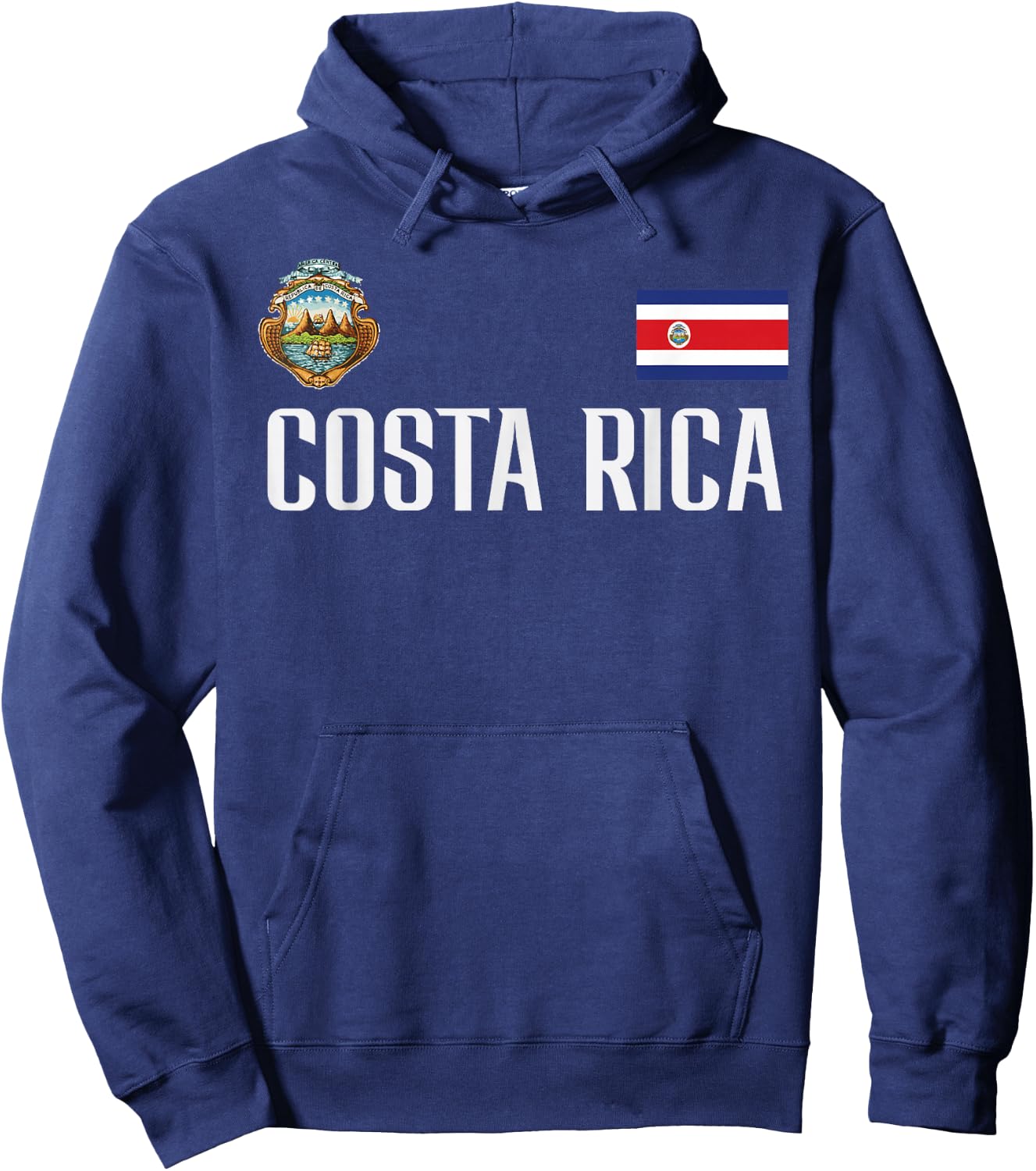 Costa Rica Flag Football Soccer Fan Men Women Kids Hoodie - Hoodie | Navy