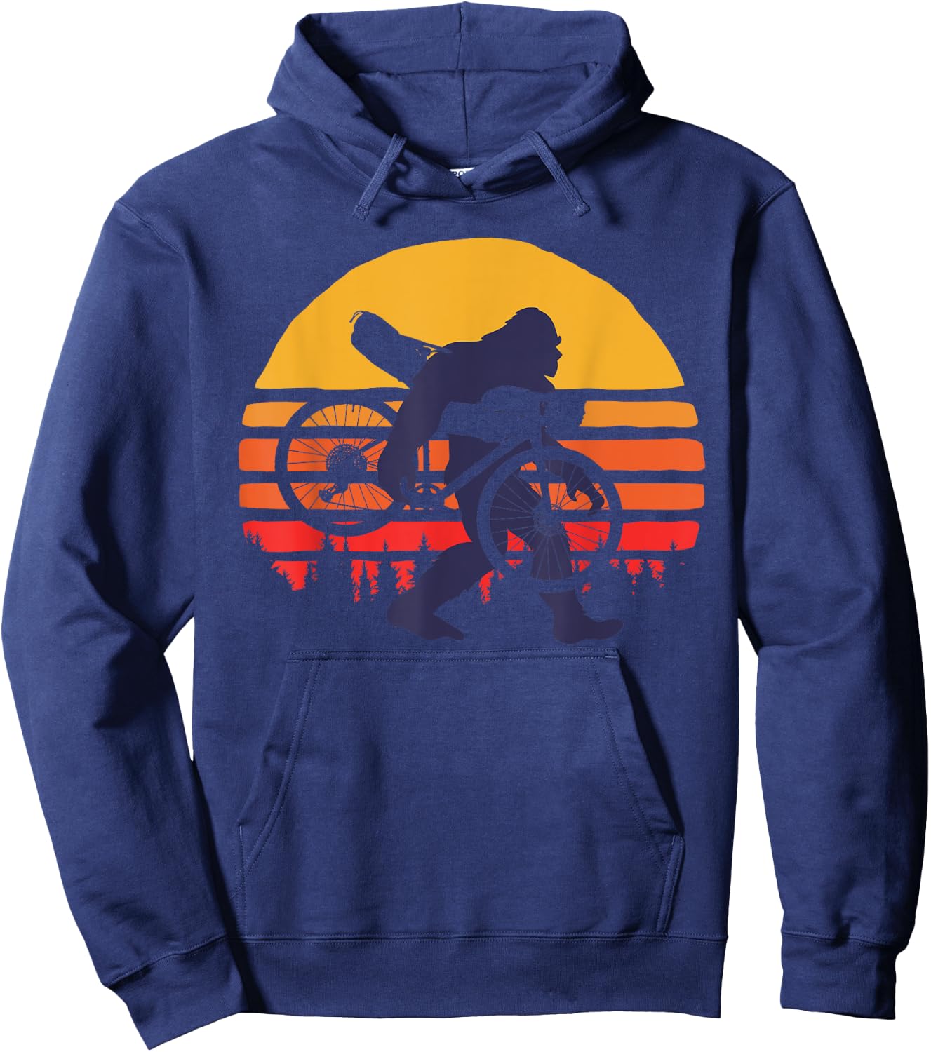 Bigfoot With Gravel Bike - Gravel Hoodie - Hoodie | Navy