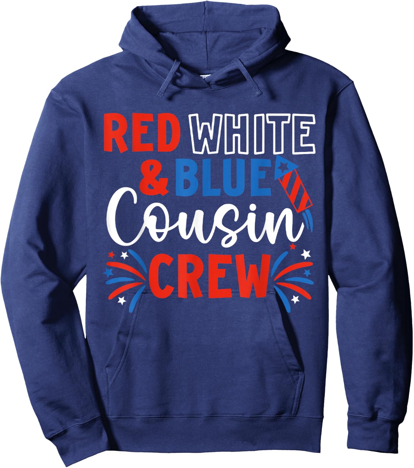 Red White & Blue Patriotic Cousin Crew 4th of July Kids USA Hoodie - Hoodie | Navy