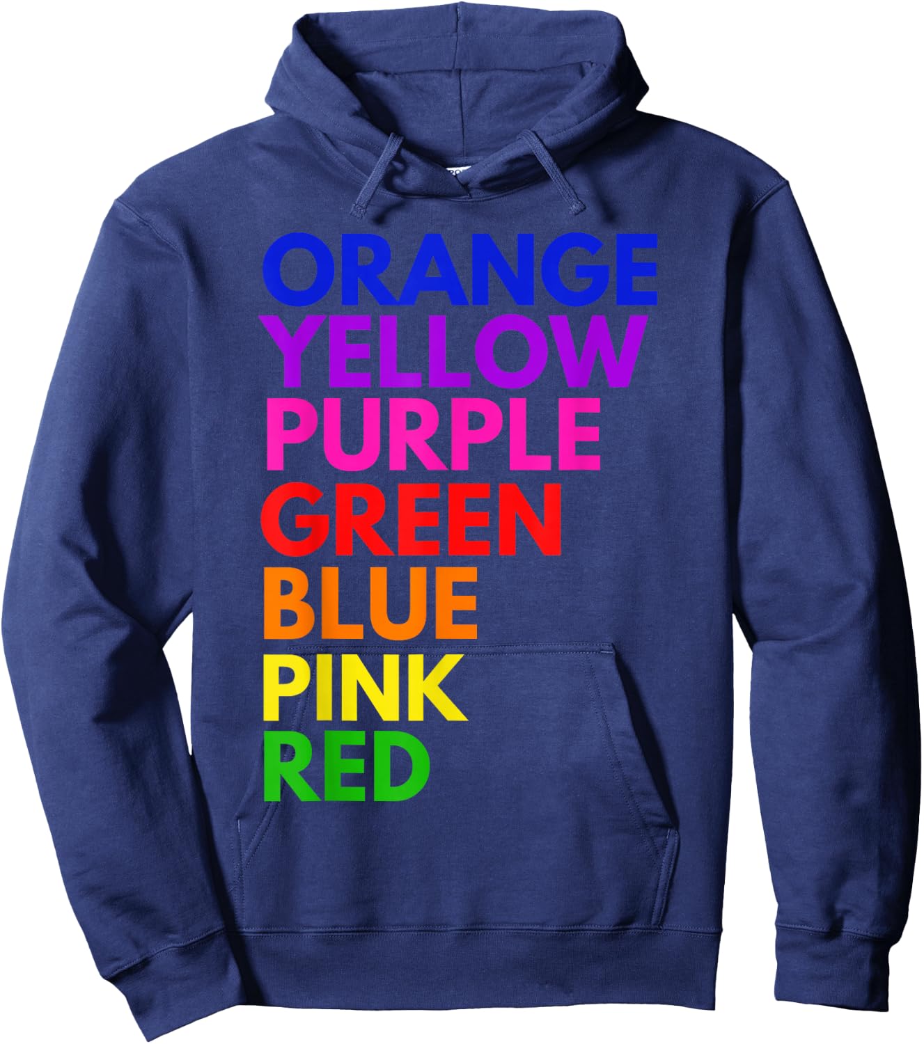 Color Rainbow Optical Illusion Funny Color Illusion Hoodie - Hoodie | Navy