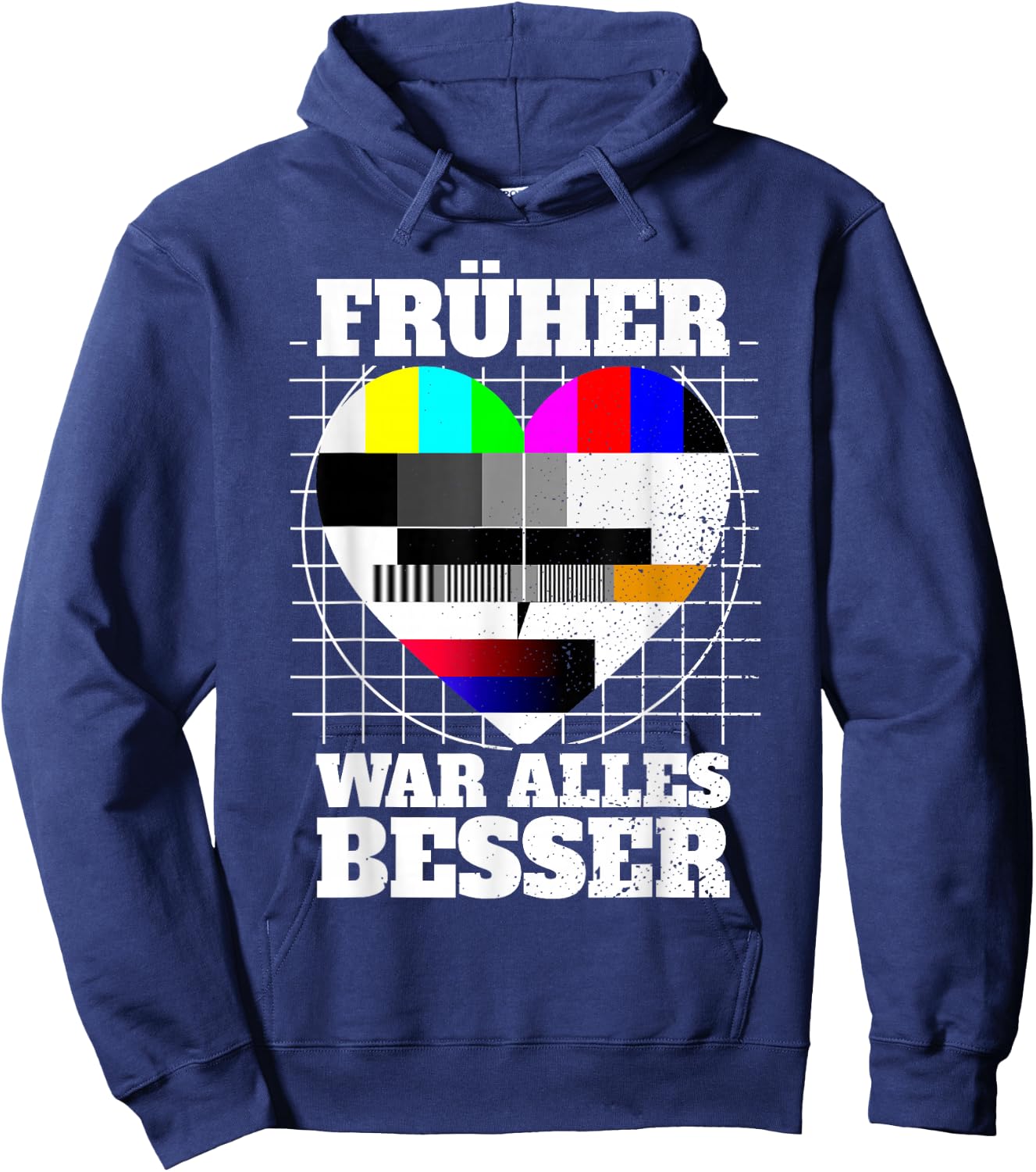 Früher War Alles Besser Testbild 90s Party 80s Costume , black Hoodie - Hoodie | Navy