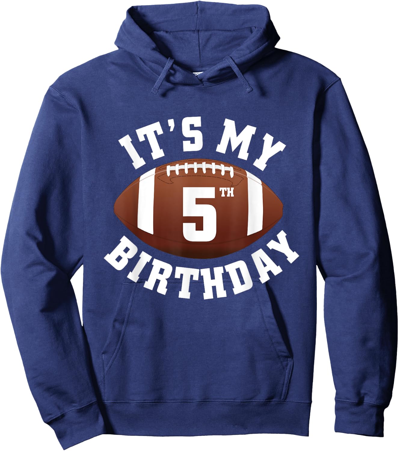 It's My 5th Birthday Boy 5 Year Old Football Player Kids Hoodie - Hoodie | Navy