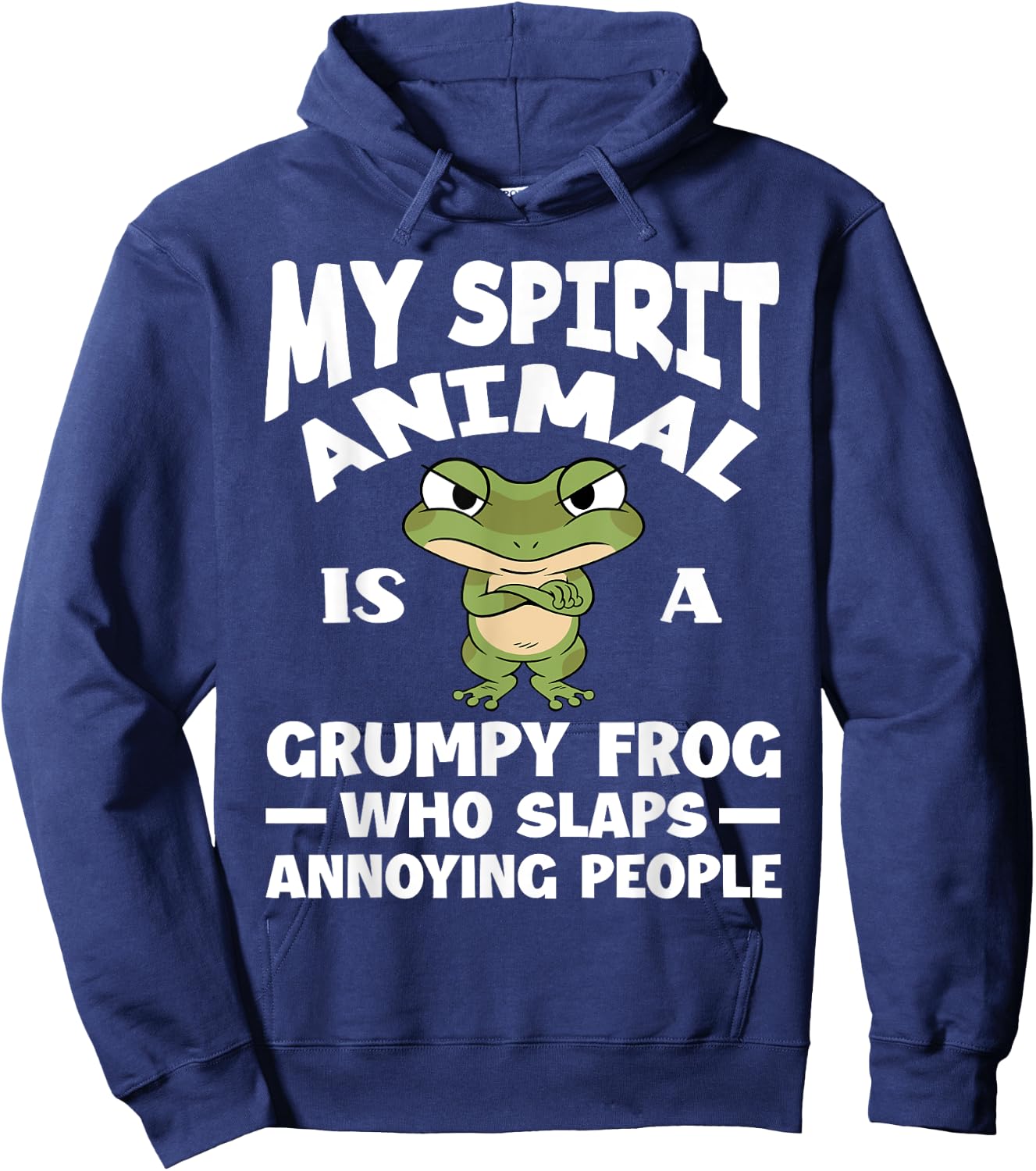 My Spirit Animal Is A Grumpy Frog Lover Funny Frog Hoodie - Hoodie | Navy
