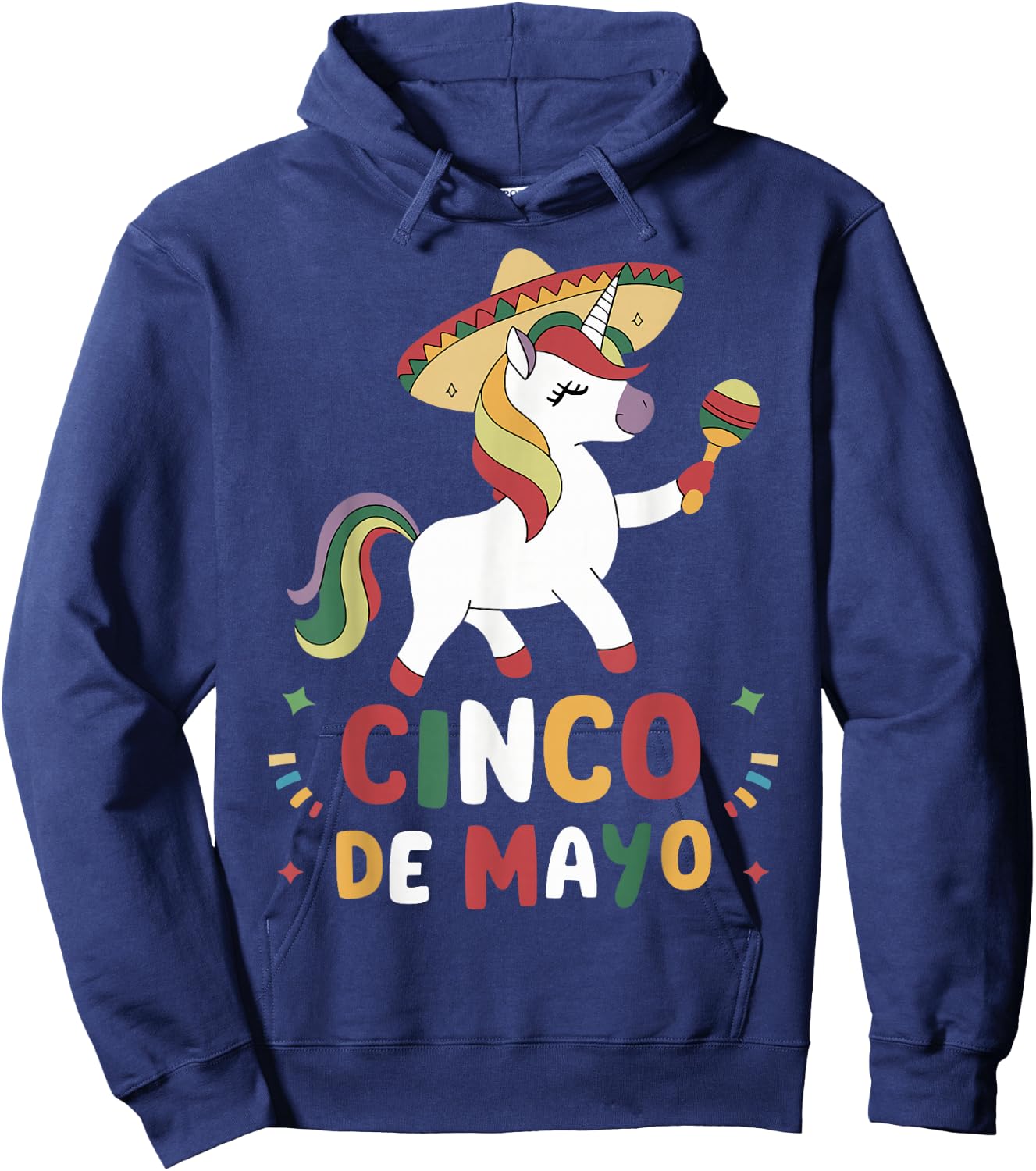 Unicorn Let's Fiesta Cinco de Mayo Girls Hoodie - Hoodie | Navy