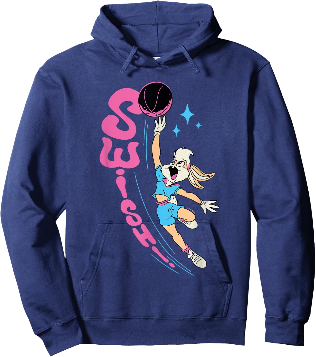Looney Tunes Lola Bunny Swish Retro Basketball Vintage Logo Hoodie - Hoodie | Navy