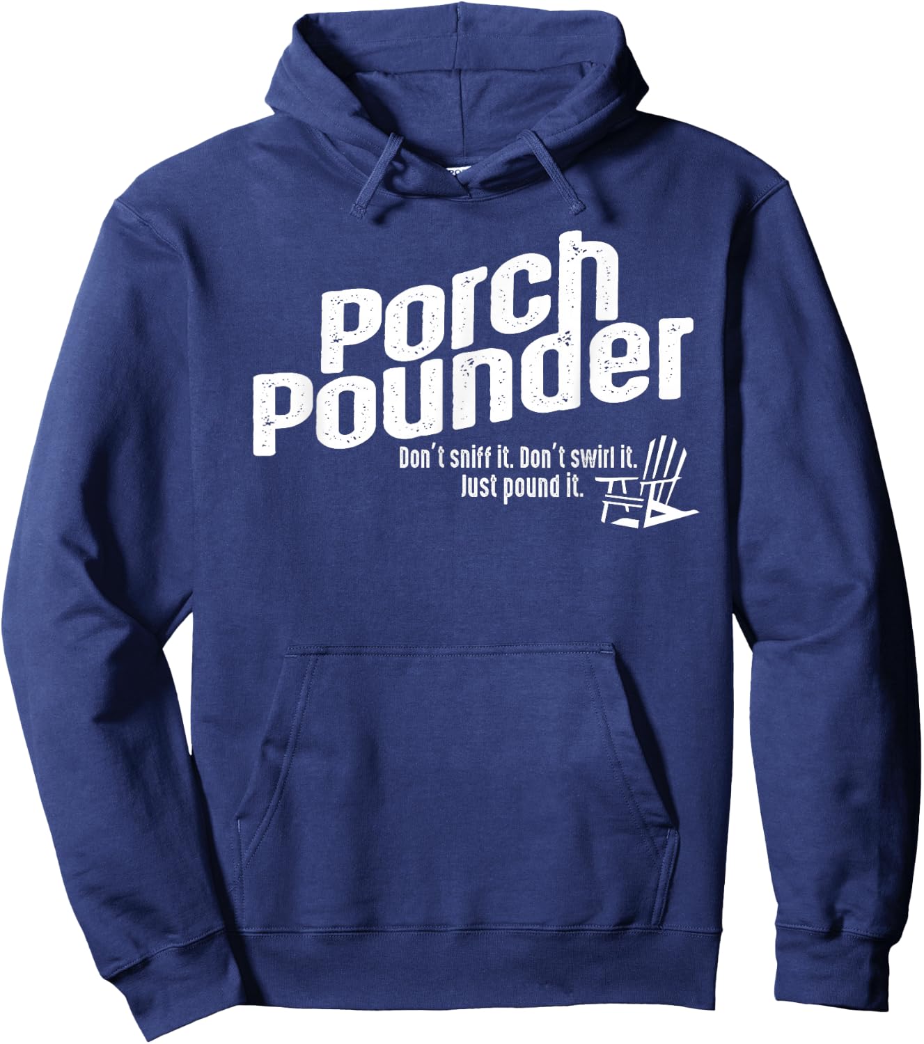 Porch Pounders Wine Drinking Shirt Hoodie - Hoodie | Navy