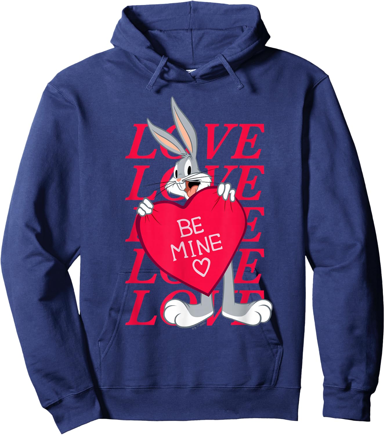 Looney Tunes Valentine's Day Bugs Bunny Be Mine Hoodie - Hoodie | Navy