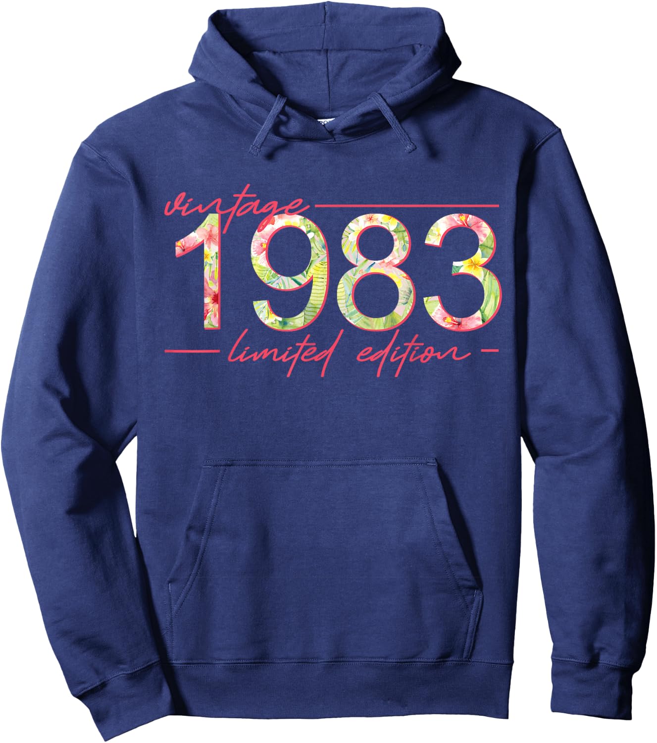 Vintage 1983 Limited Edition Tropische Blumen Damen Geburtstag Hoodie - Hoodie | Navy