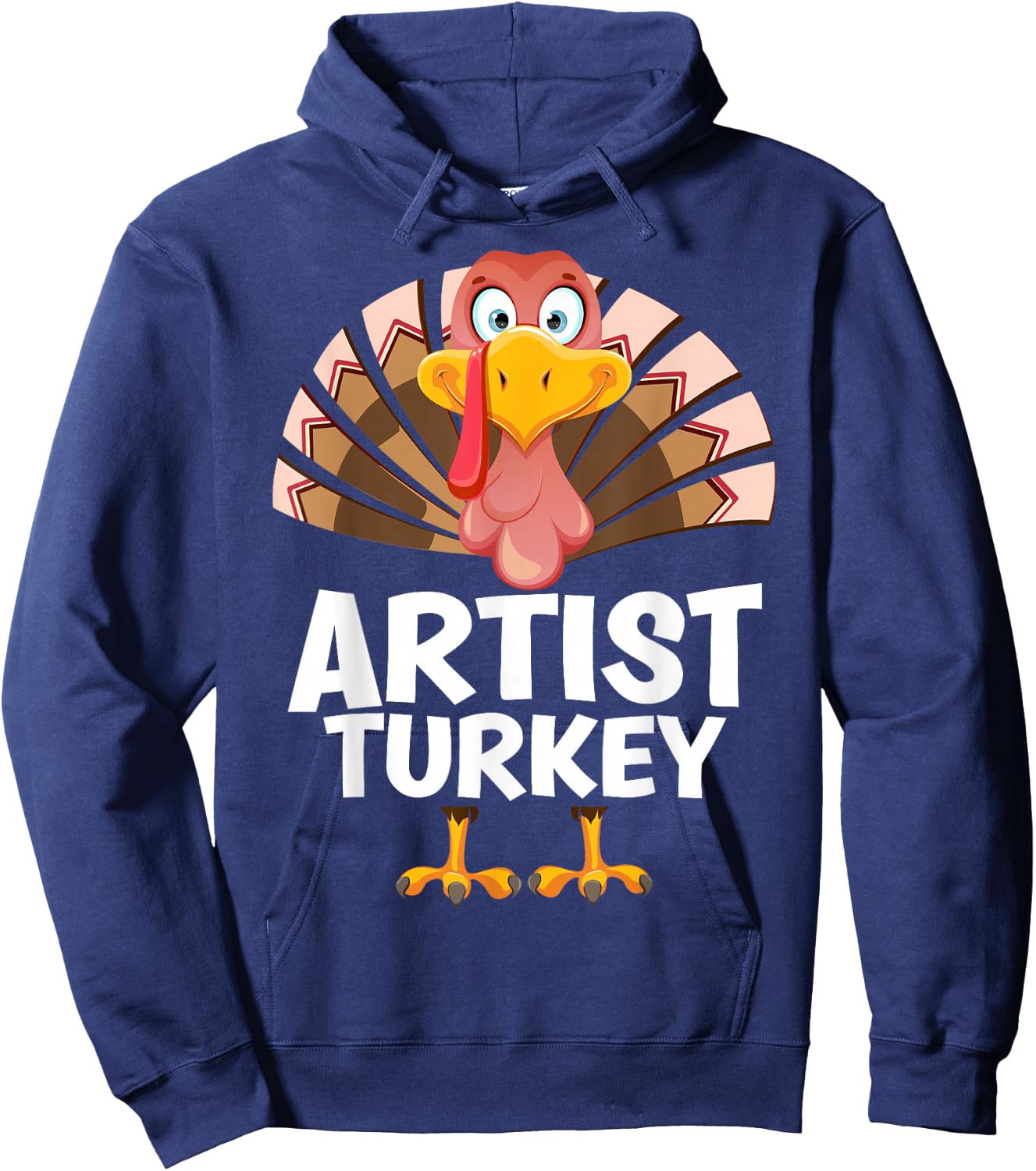 Thanksgiving Artist Turkey Matching Pajama Hoodie - Hoodie | Navy