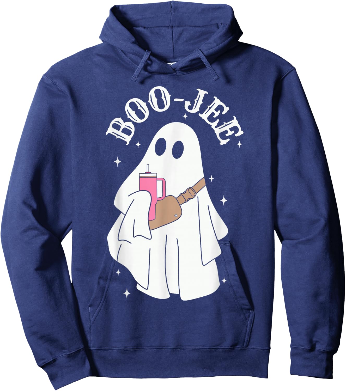 Boujee Boo-jee Cute Ghost Spooky Season Halloween Costume Hoodie - Hoodie | Navy