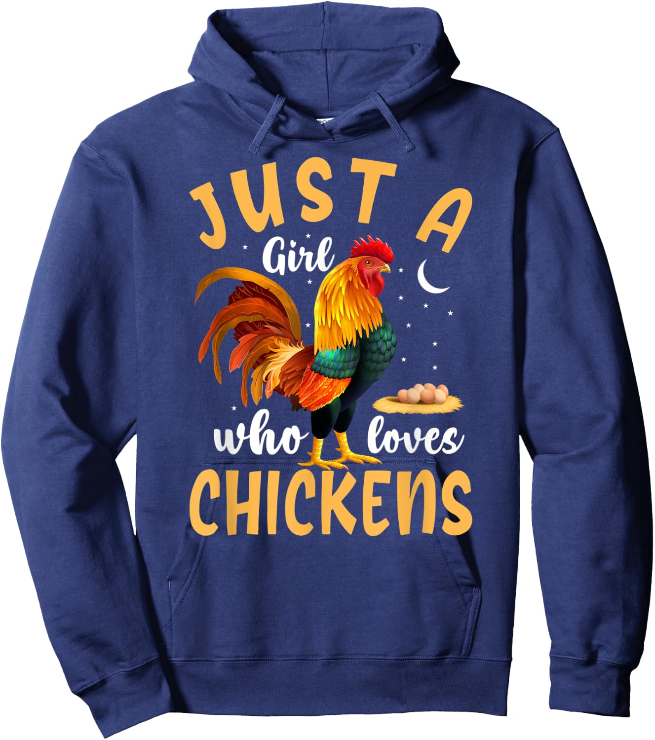 Just a Girl Who Loves Chickens, Cute Chicken Farm Hoodie - Hoodie | Navy