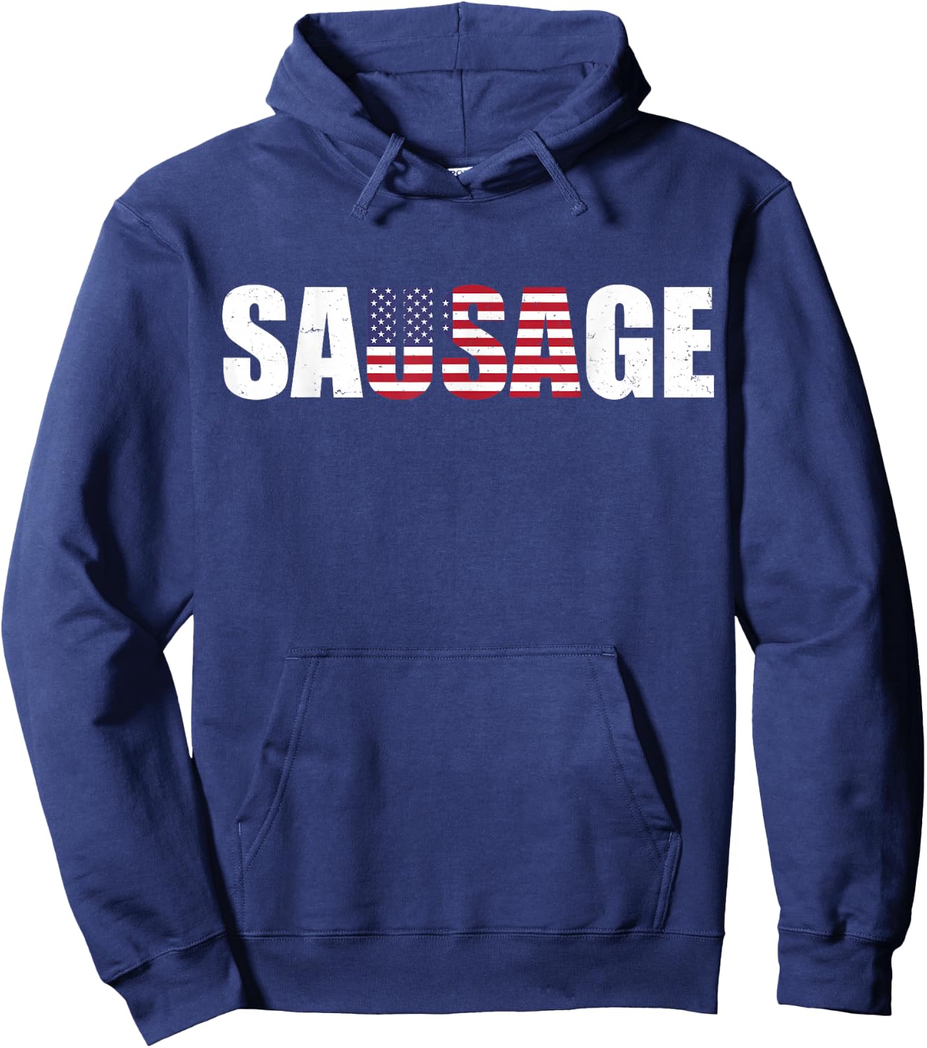 USA American Sausage Funny Hoodie - Hoodie | Navy