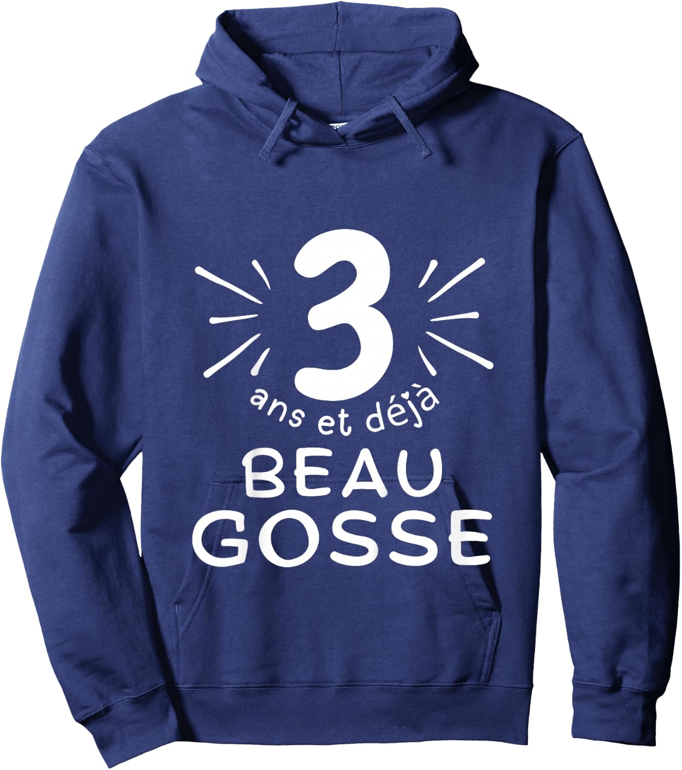 Child 3 years old and already handsome kid. phrase humor for gift boy , Black, 2 Hoodie - Hoodie | Navy