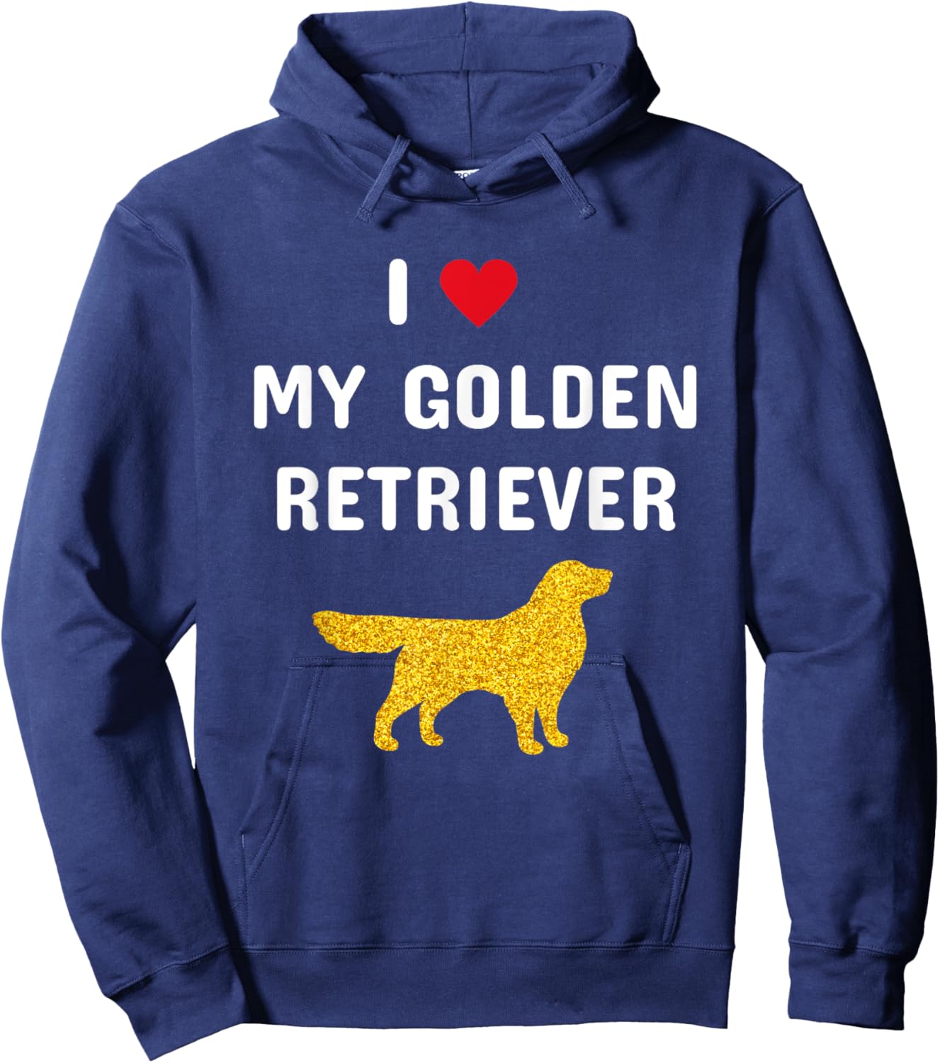 I Heart Love My Golden Retriever Hoodie - Hoodie | Navy