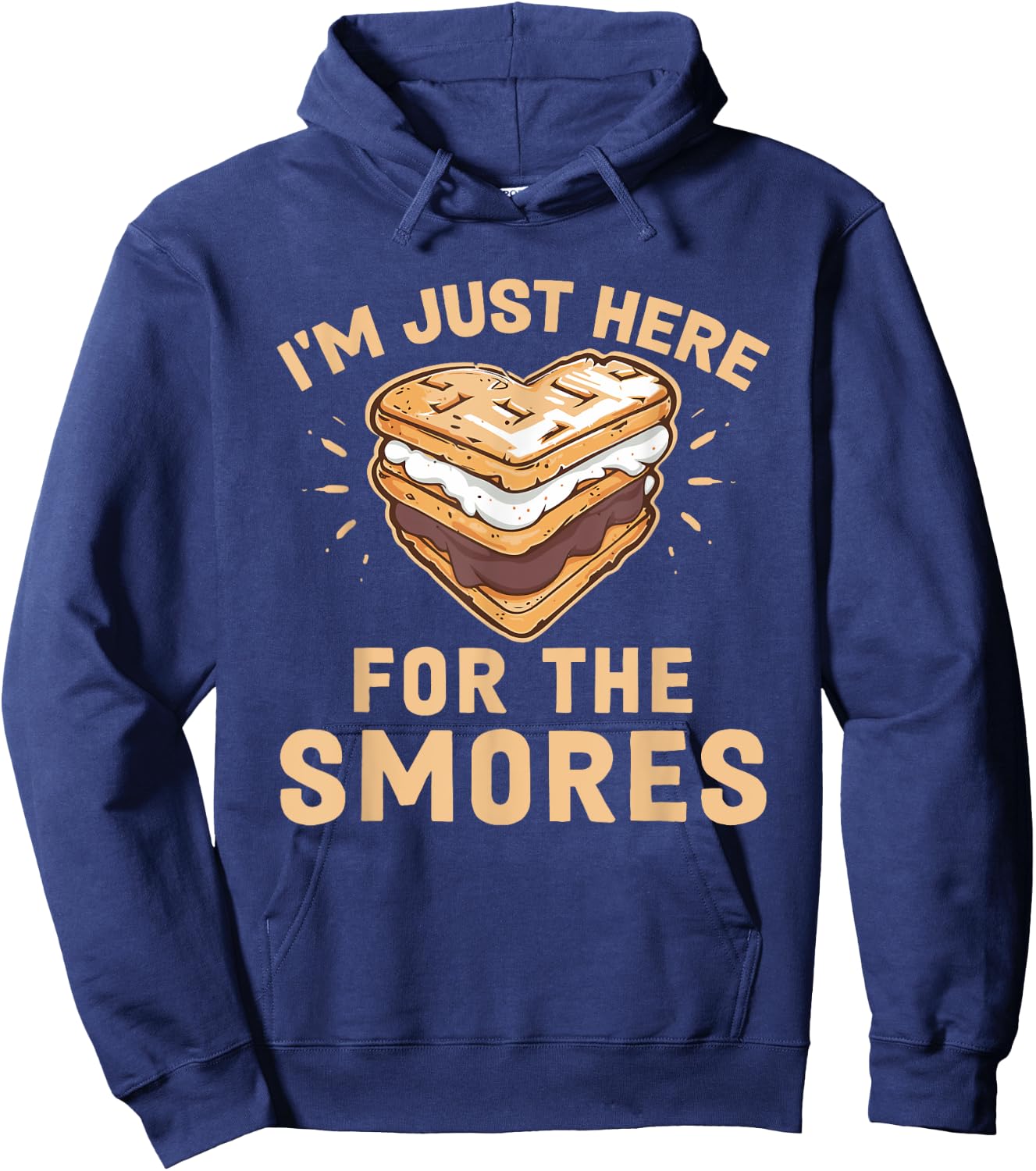 I'm Just Here For The Smores Camping Marshmallow Smores Hoodie - Hoodie | Navy