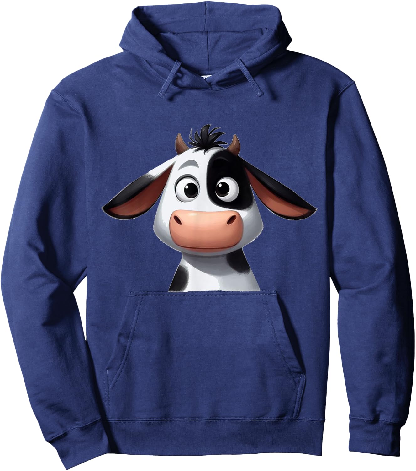 Kuh lustig süß niedlich Comic Cartoon Kühe Tiere , black Hoodie - Hoodie | Navy