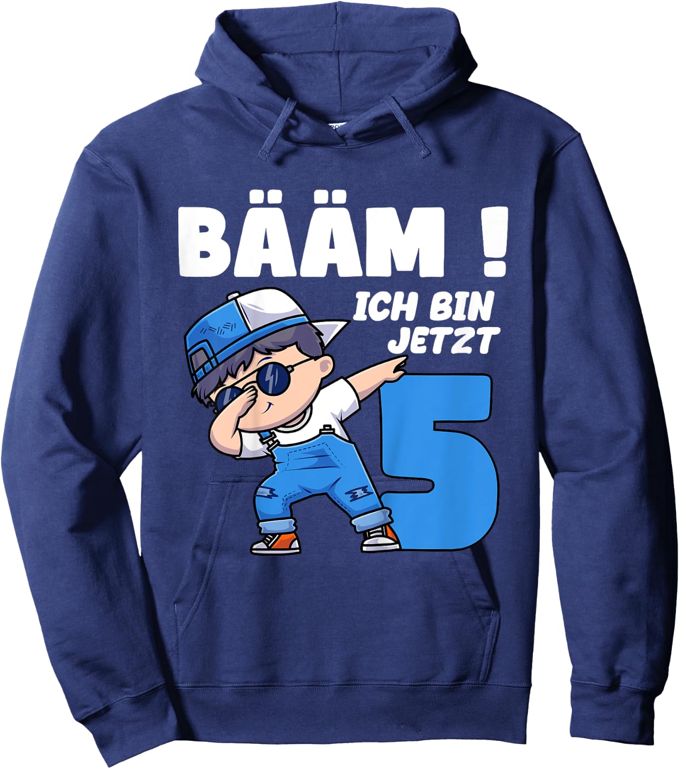 Children's Bäm ich bin 5 Birthday Boy Five Years Birthday Shirt , black Hoodie - Hoodie | Navy