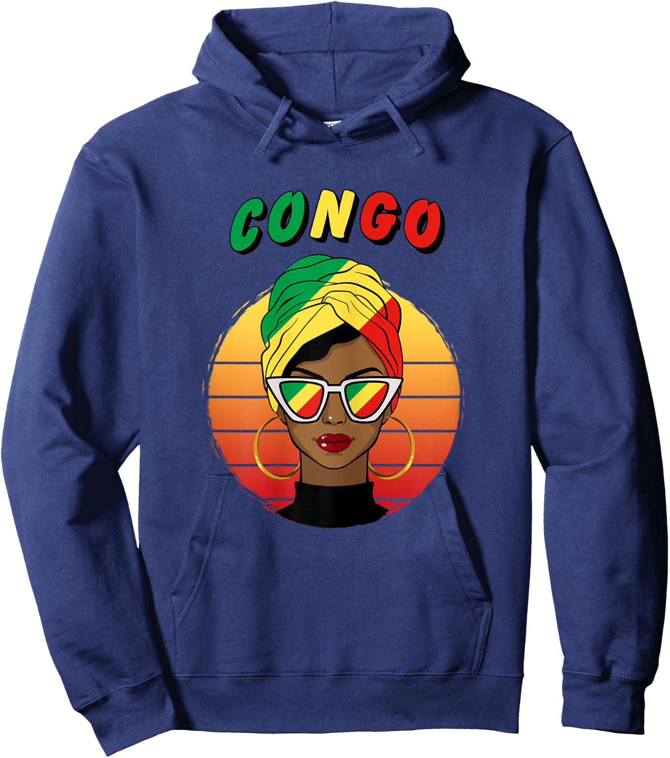 Congo, flag of Congo, girl and woman of Congo Hoodie - Hoodie | Navy