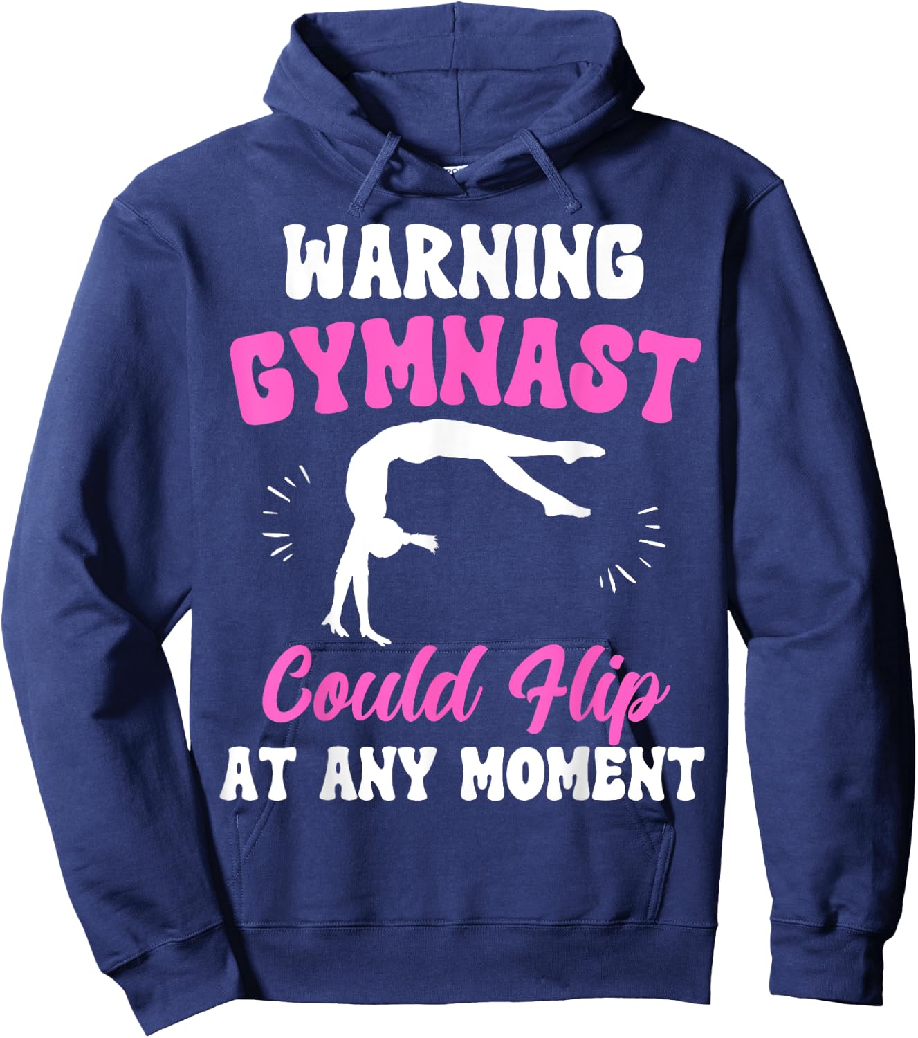 Warning Gymnast Could Flip At Any Moment For Girls Kids Hoodie - Hoodie | Navy