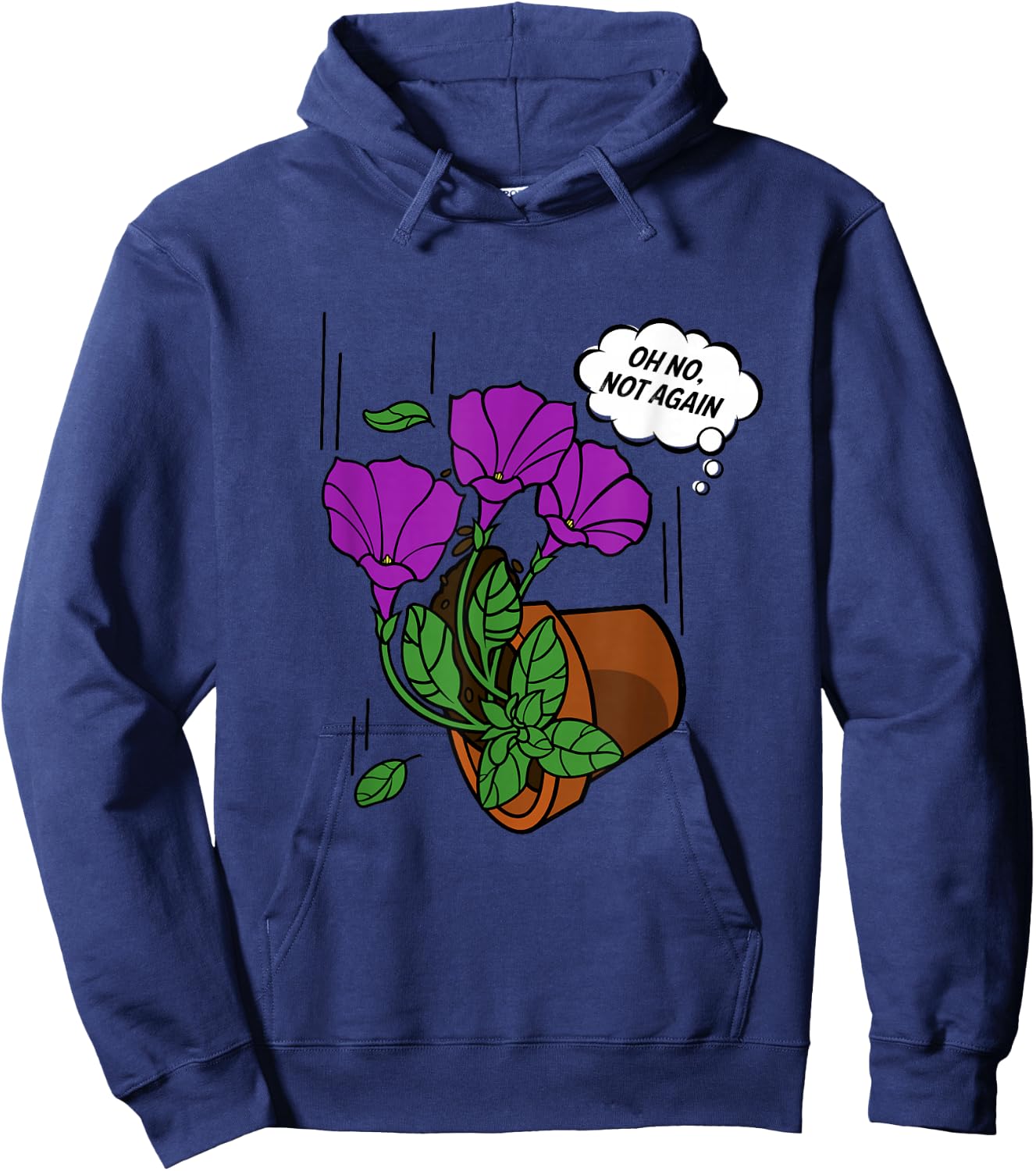 Oh No Not Again! Bowl of Petunias Hoodie - Hoodie | Navy