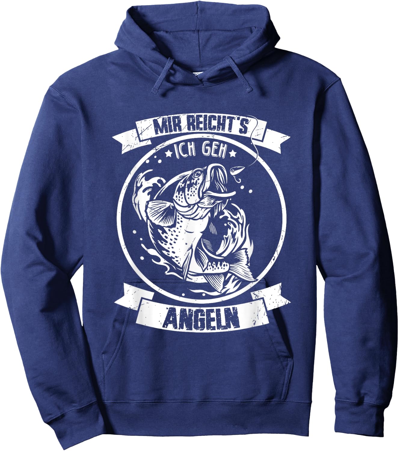 Mir reichts ich geh Angeln Fischen Fischer Angler - Mir reichts ich geh Angeln Shirts & co. - Herren - Schwarz - S - Kurzarm - Klassische Passform - 100% Polyester - Fishing Hoodie - Hoodie | Navy