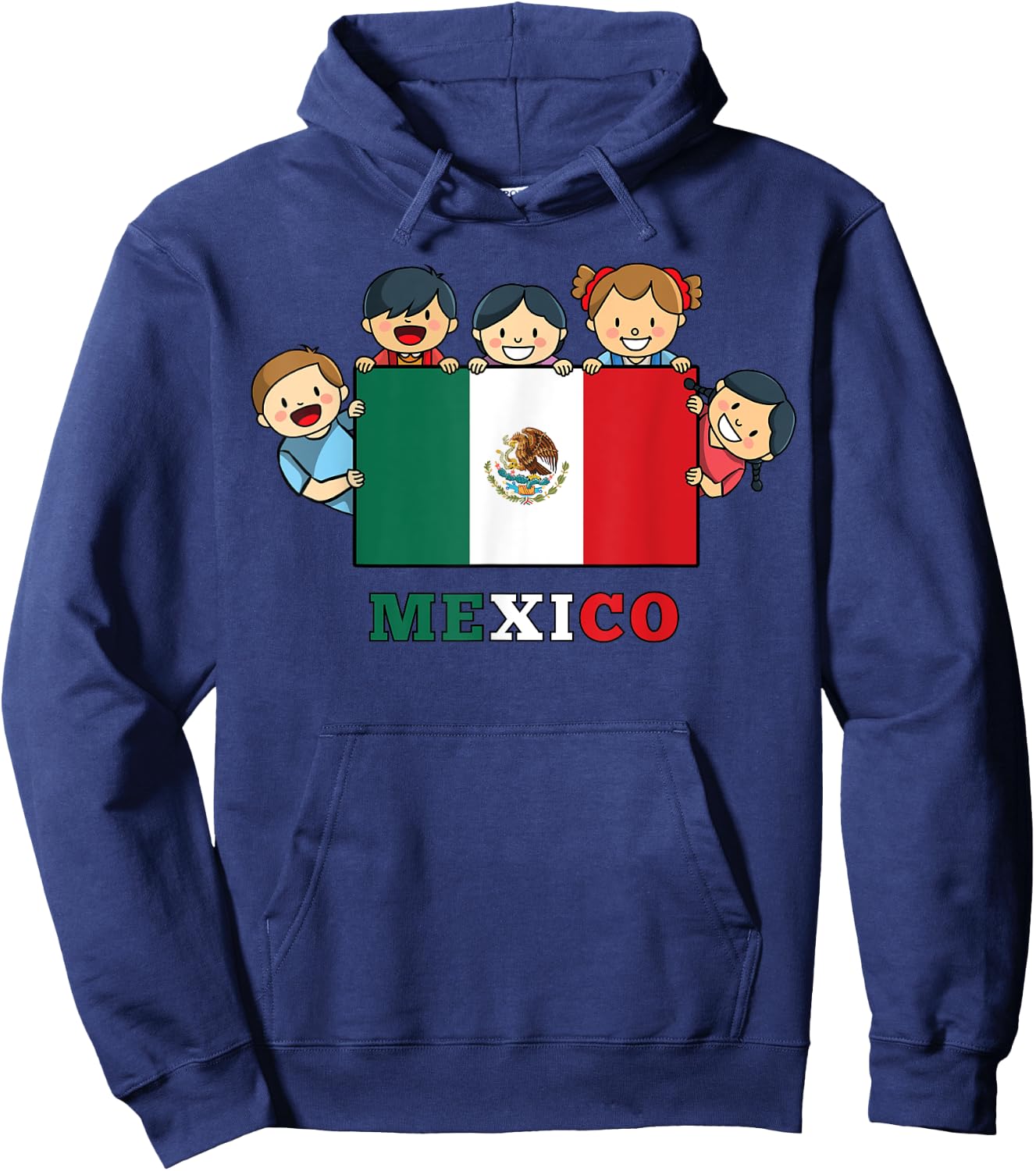 Kids Mexico Flag Hispanic Heritage Month Mexican Hoodie - Hoodie | Navy