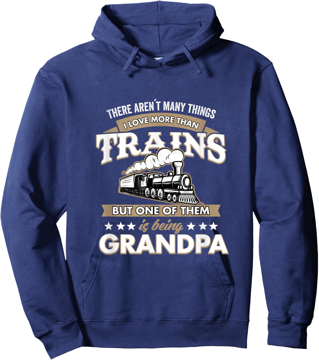 I Love More Than Trains Being grandpa Railway Hoodie - Hoodie | Navy