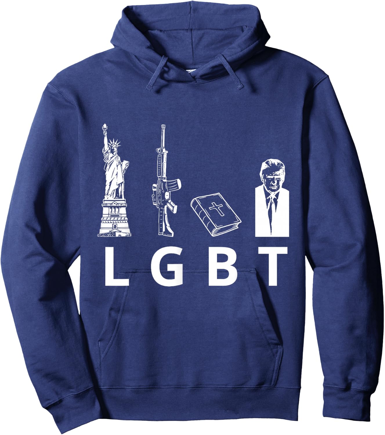 The Bible of Liberty Guns Trump Hoodie - Hoodie | Navy