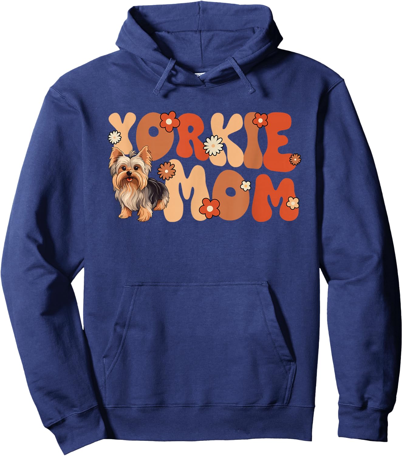 Yorkshire Terrier Groovy World's Best Yorkie Mom Hoodie - Hoodie | Navy