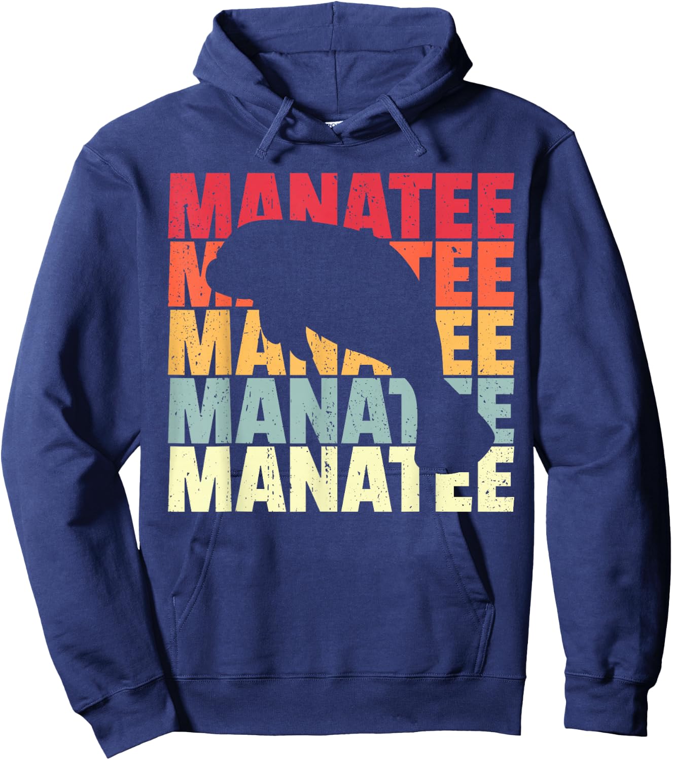 Vintage Manatee Hoodie - Hoodie | Navy