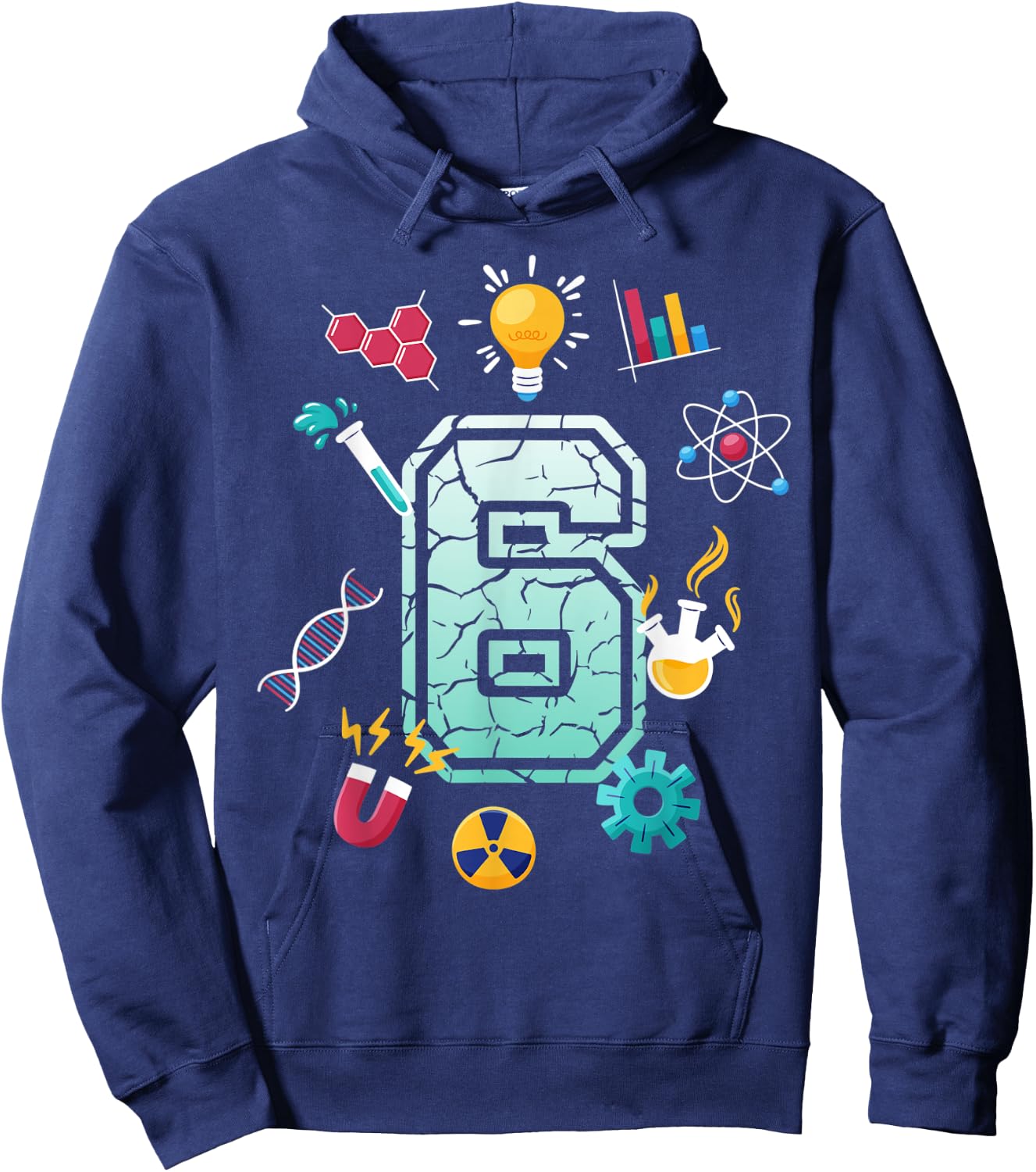 Science 6 Year Old Birthday School Party Scientific Matching Hoodie - Hoodie | Navy