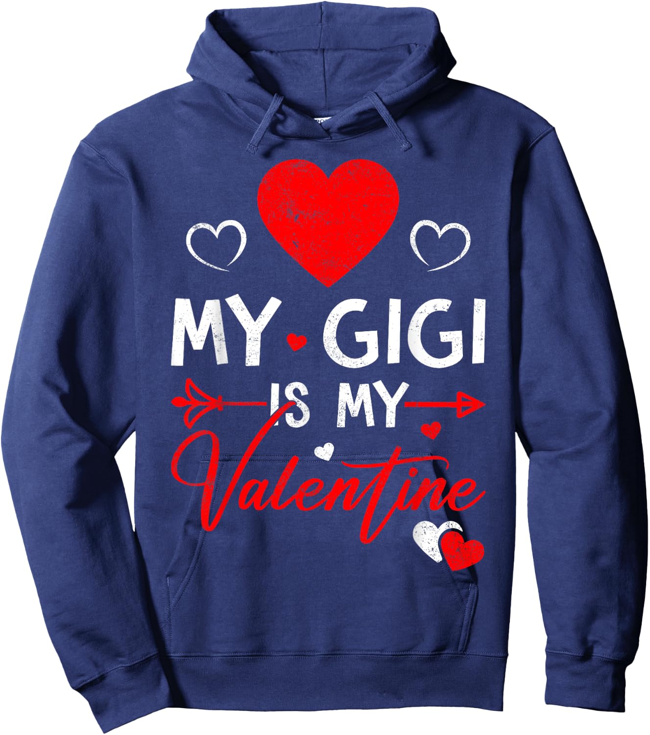 Family Matching Love Heart My Gigi Is My Valentine Hoodie - Hoodie | Navy