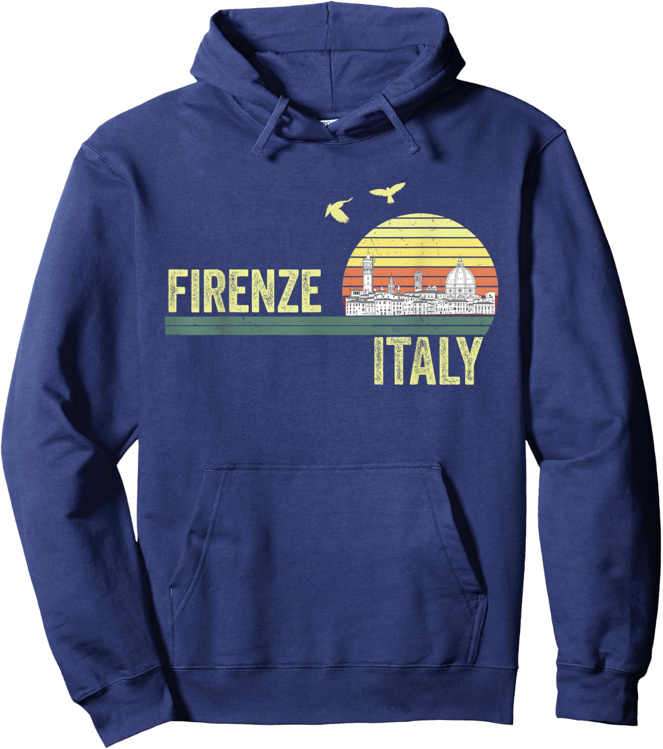 Souvenirs From Italy Firenze Florence Retro Vintage Skyline Hoodie - Hoodie | Navy
