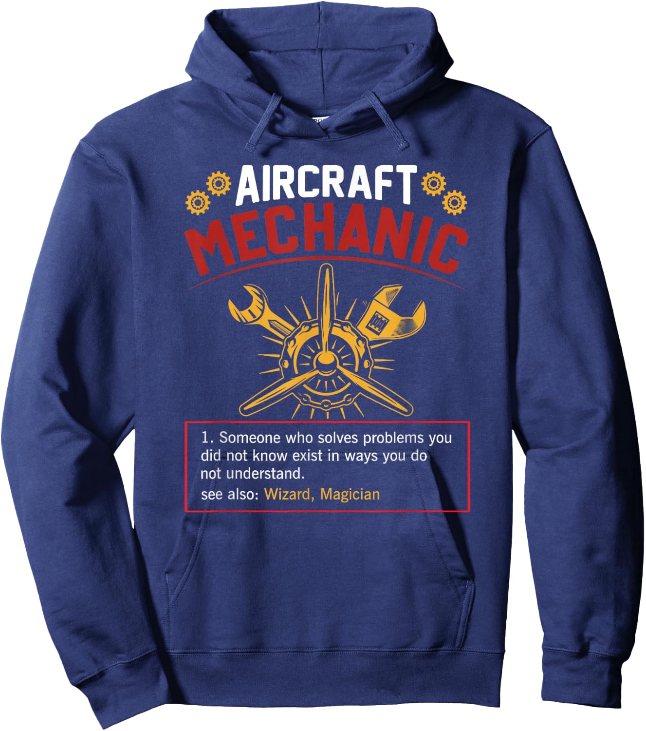 Funny aircraft mechanic Quote Aircraft Mechanic Definition Hoodie - Hoodie | Navy