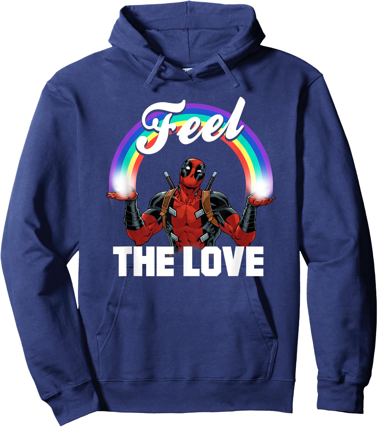 Marvel Deadpool Feel The Love , Black Hoodie - Hoodie | Navy
